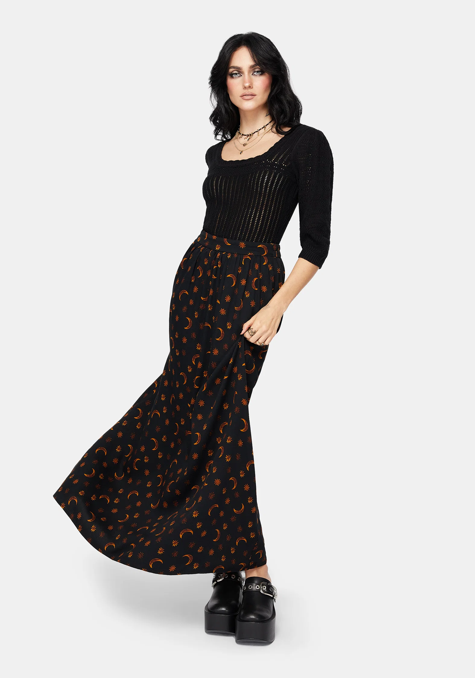 Elura Celestial Print Maxi Skirt - Image 4