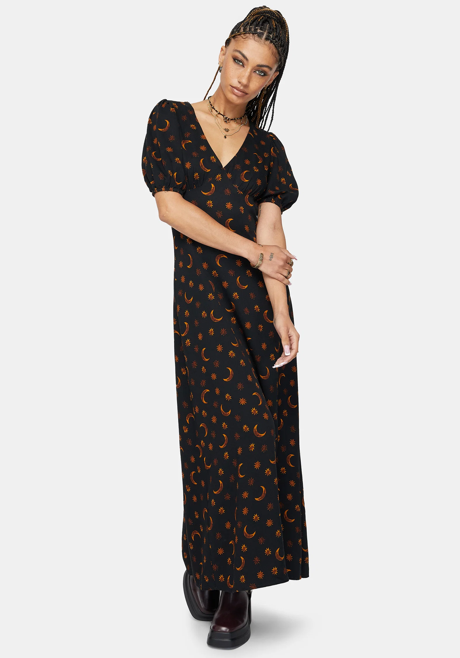 Elura Celestial Print Midaxi Dress - Image 4