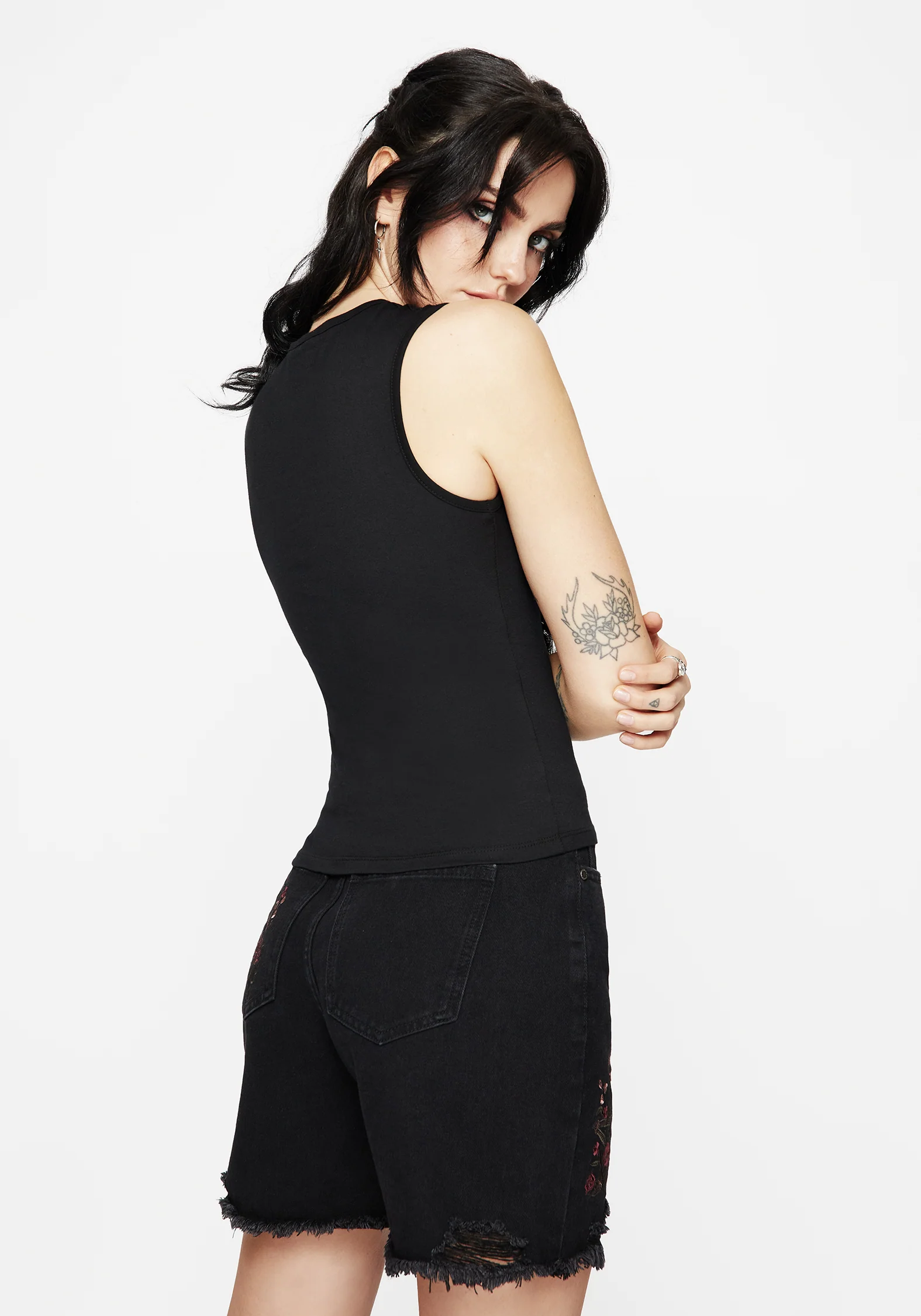 Encore Cotton Thorn and Rose Printed Sleeveless Top - Image 3