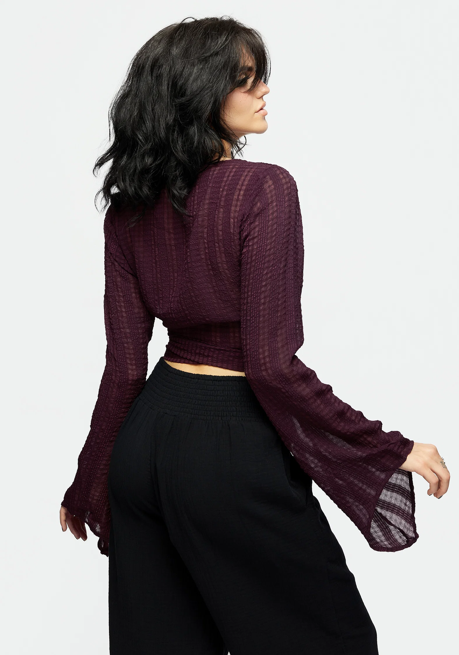 Enola Bell Sleeve Co-ord Wrap Top - Image 2