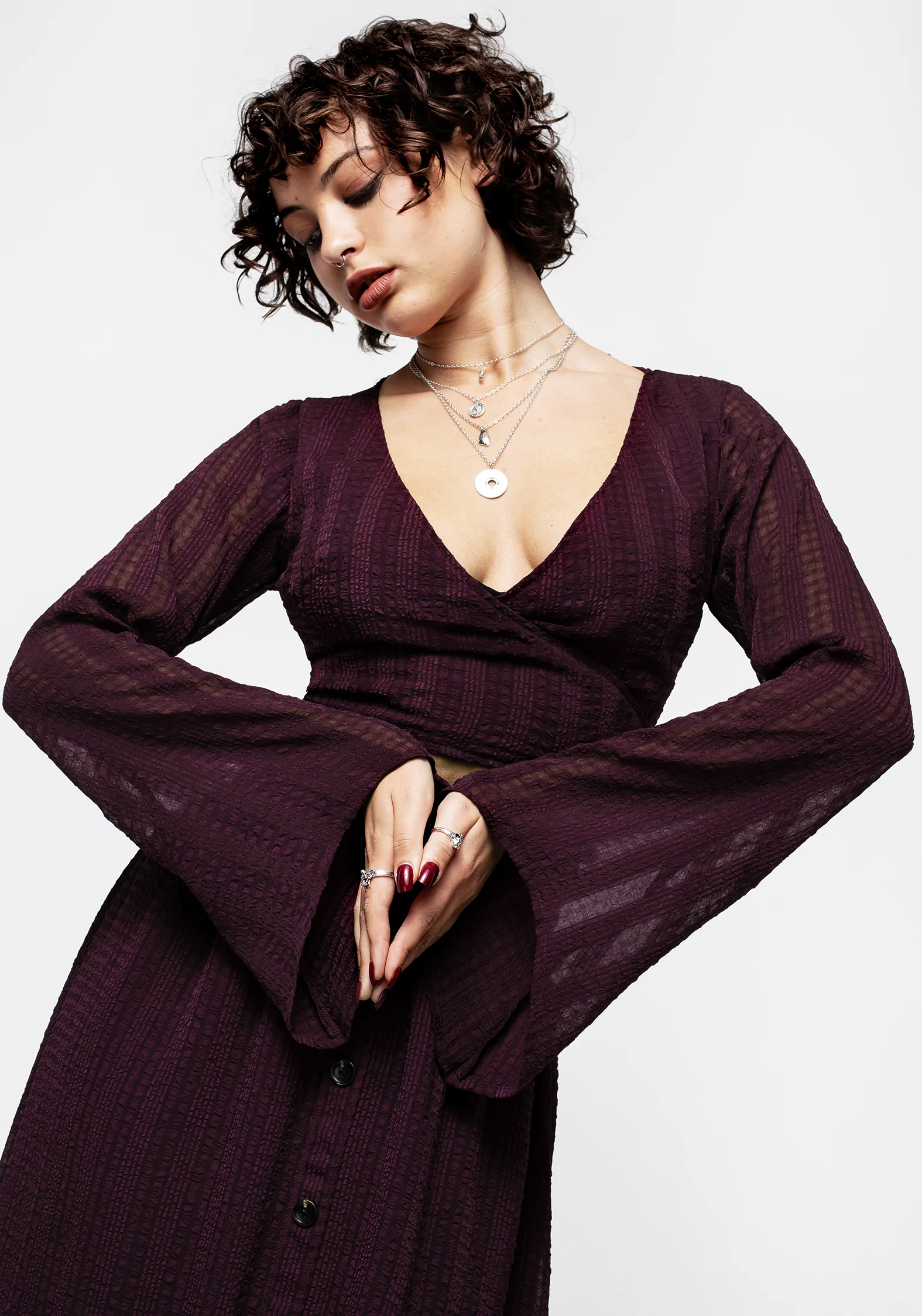 Enola Bell Sleeve Co-ord Wrap Top - Image 7