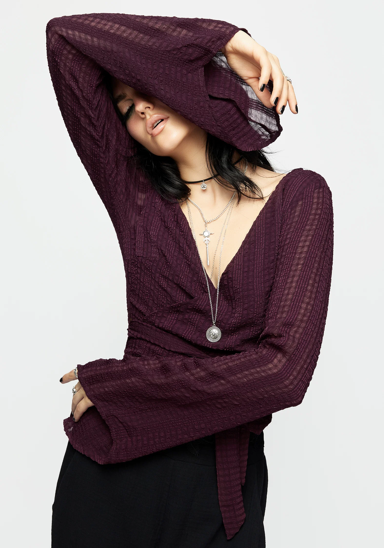 Enola Bell Sleeve Co-ord Wrap Top - Image 8