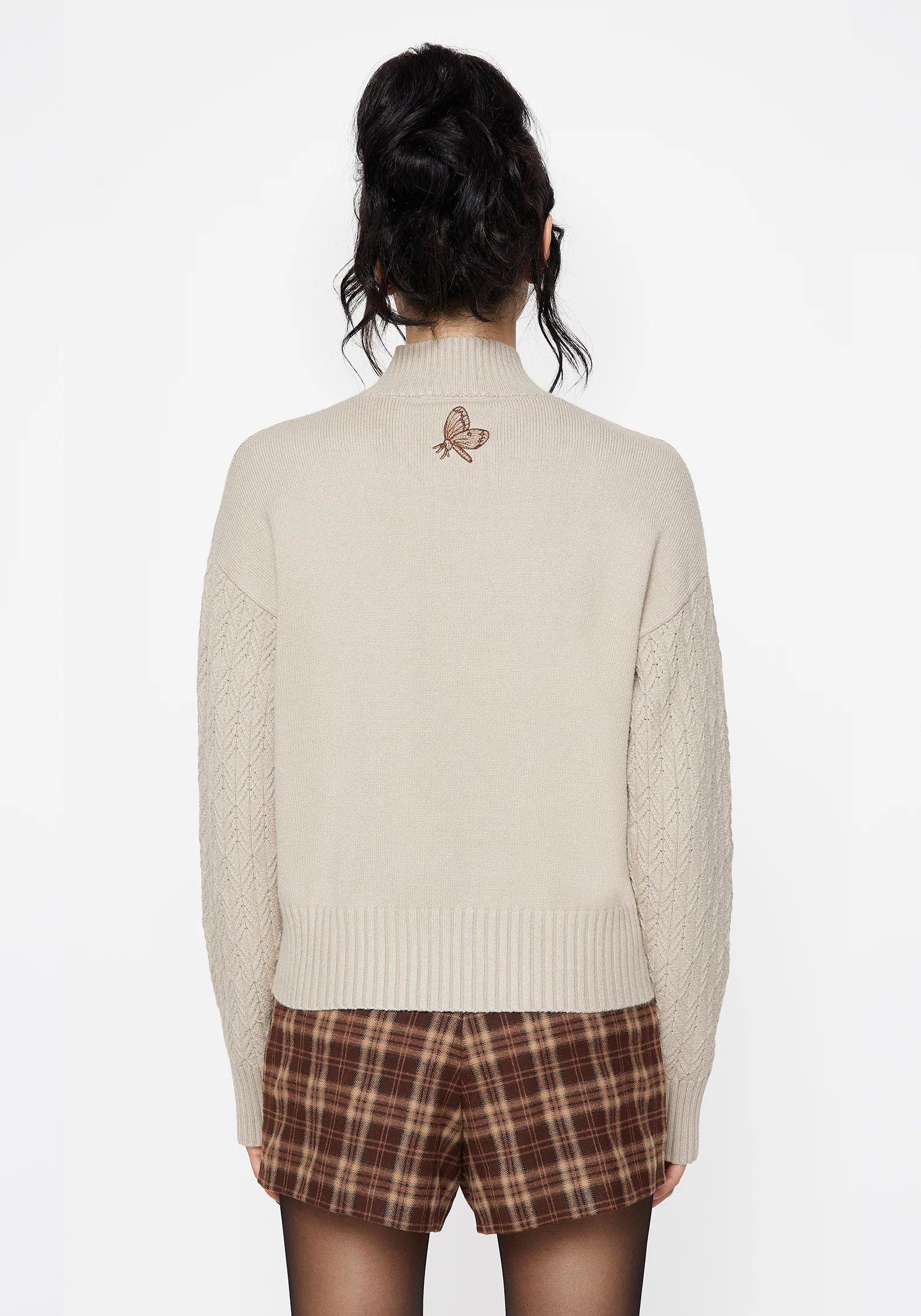 Enya Acorn Embroidered Cable Knit Jumper - Image 3