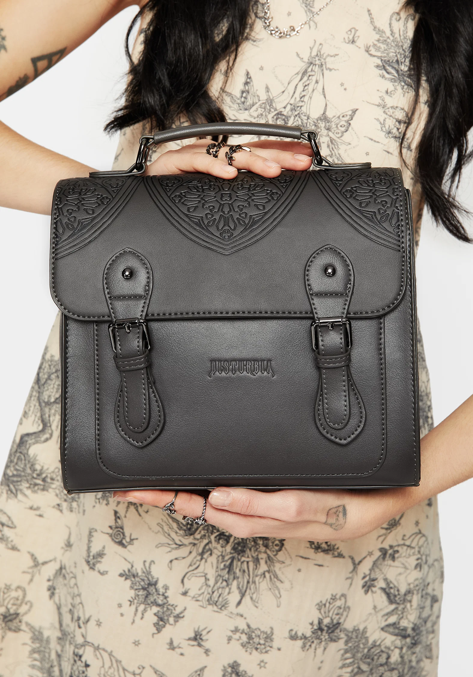 Esther Debossed Satchel Backpack - Image 6