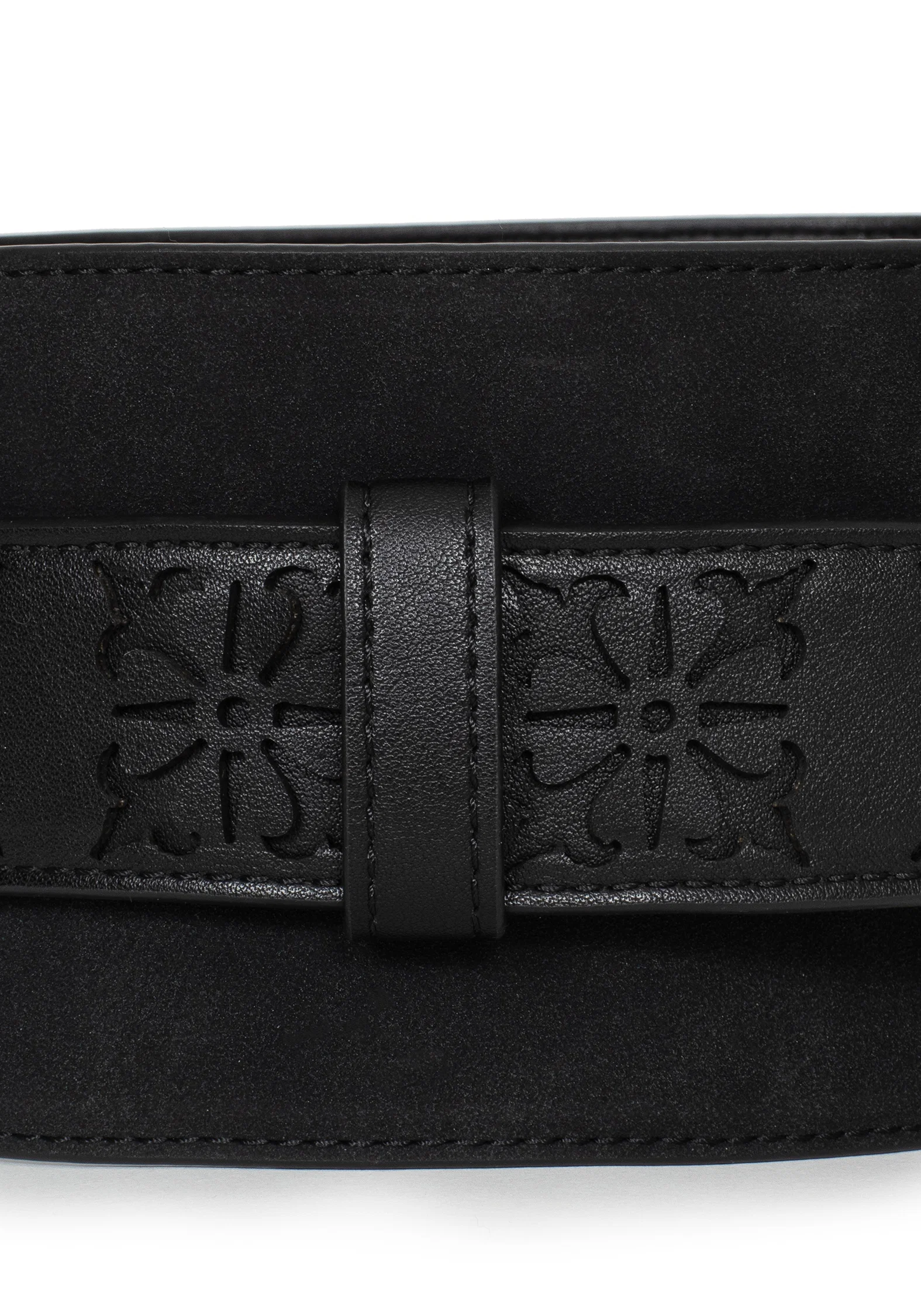 Eugenia Cross Cut Out Detail Faux Suede Waist Belt - Image 6
