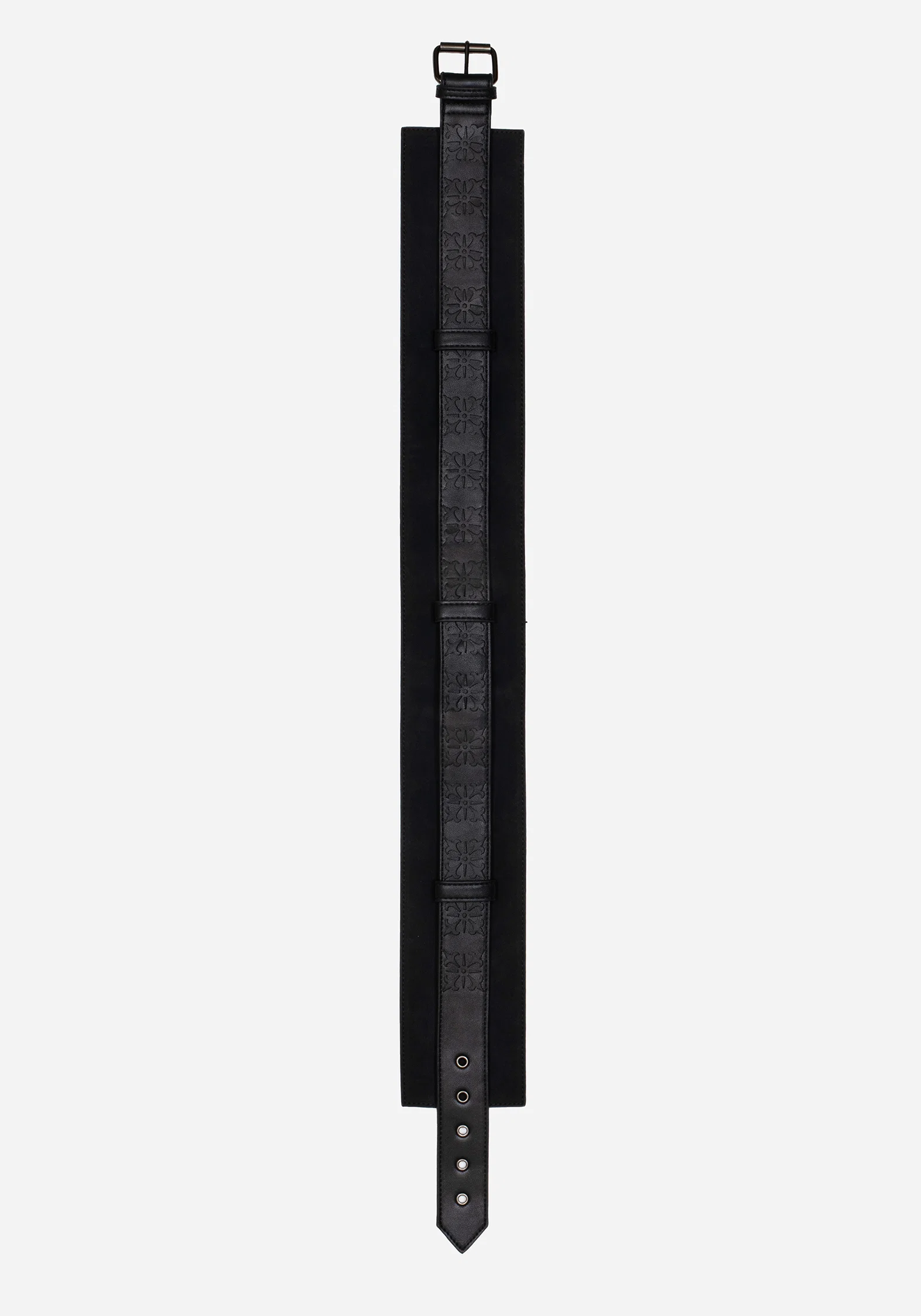 Eugenia Cross Cut Out Detail Faux Suede Waist Belt - Image 9