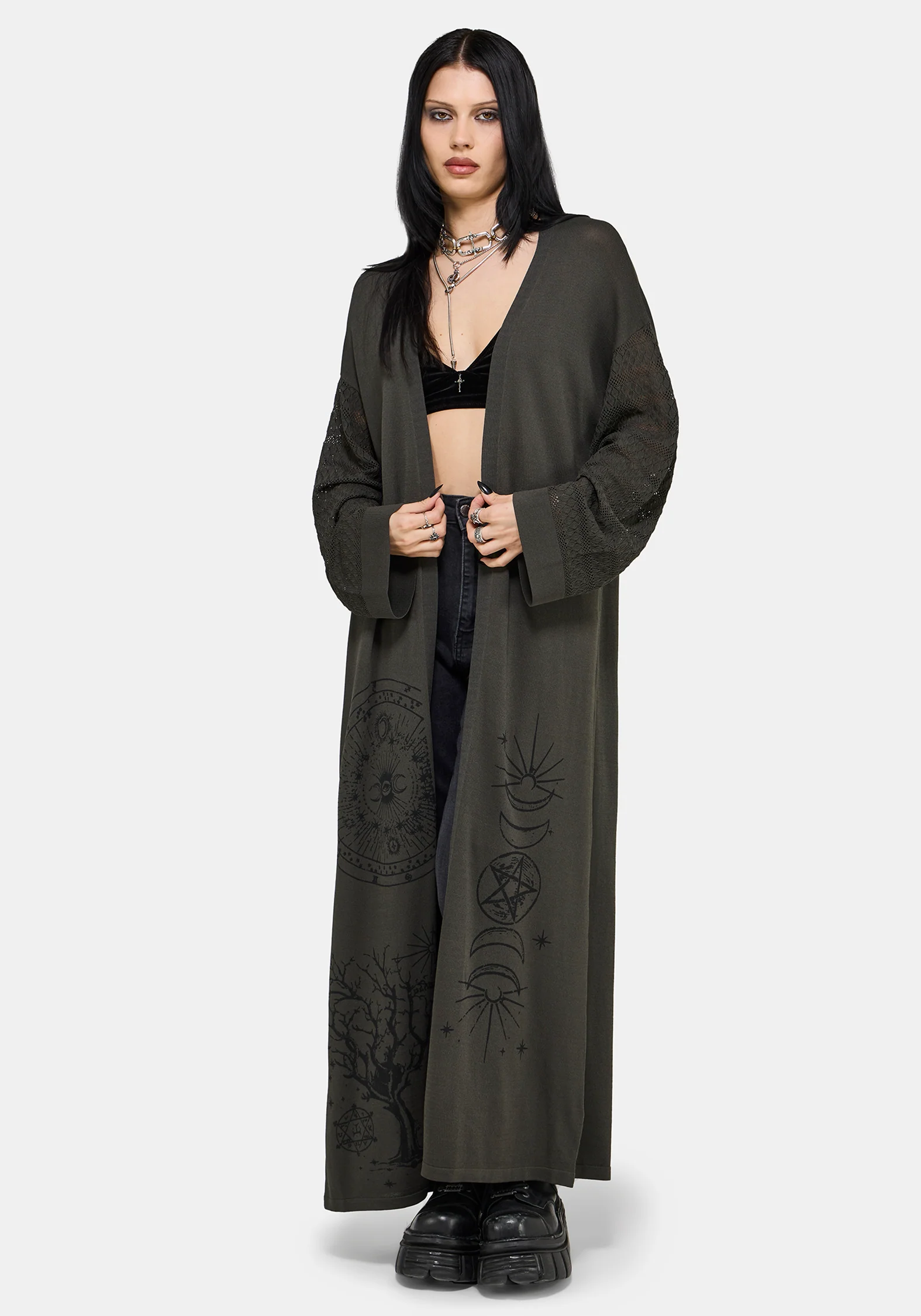 Evander Cosmic Astrology Lightweight Longline Cardigan - Image 5
