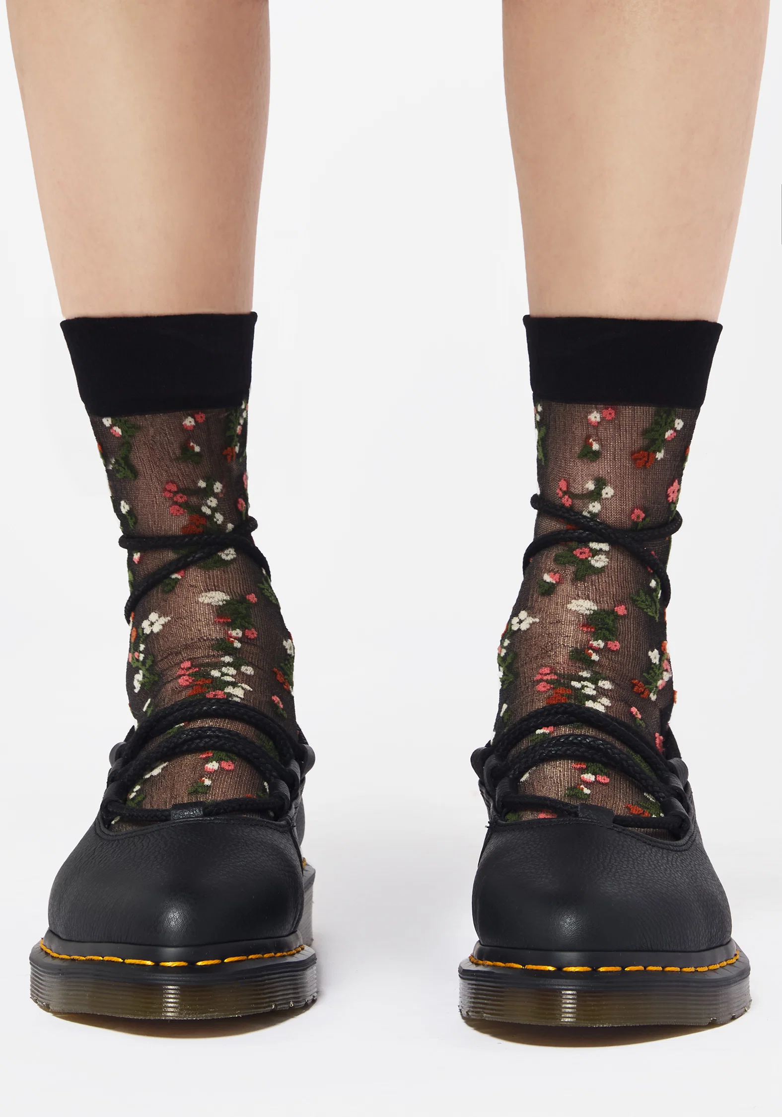 Everblooming Floral Mesh Socks - Image 4