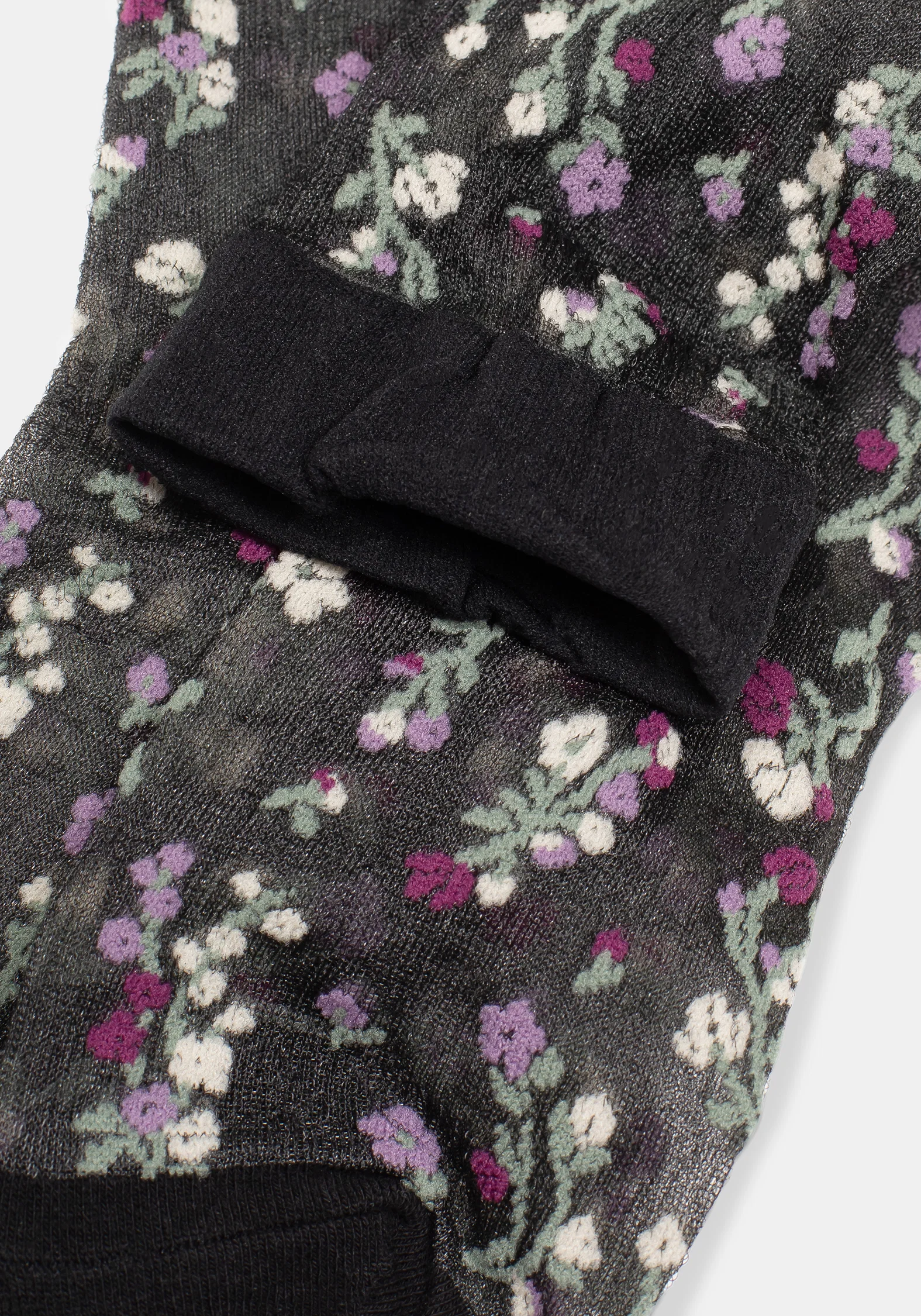 Everblooming Floral Mesh Socks - Purple - Image 2