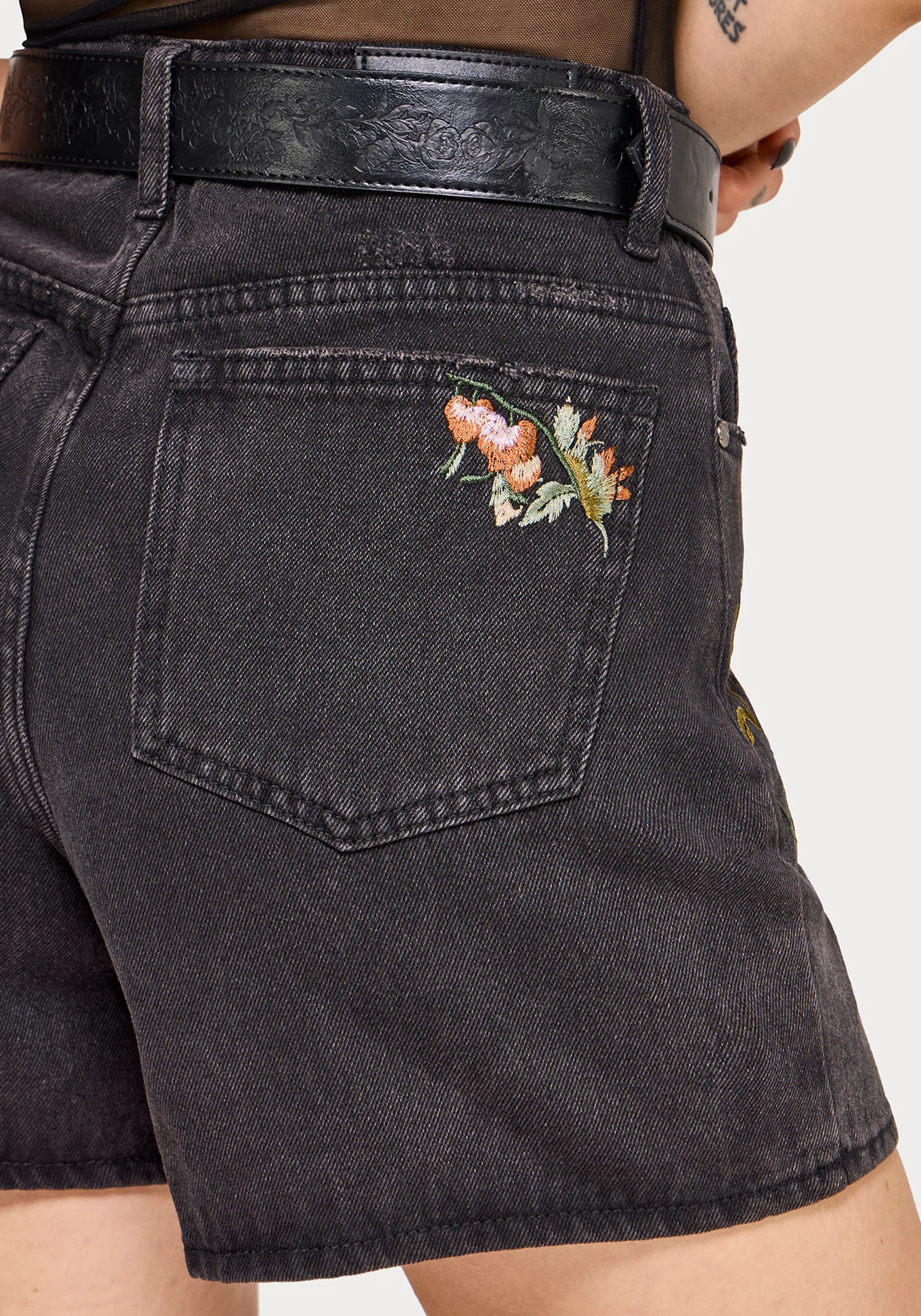 Faela Fairy Embroidered Denim Short - Image 2