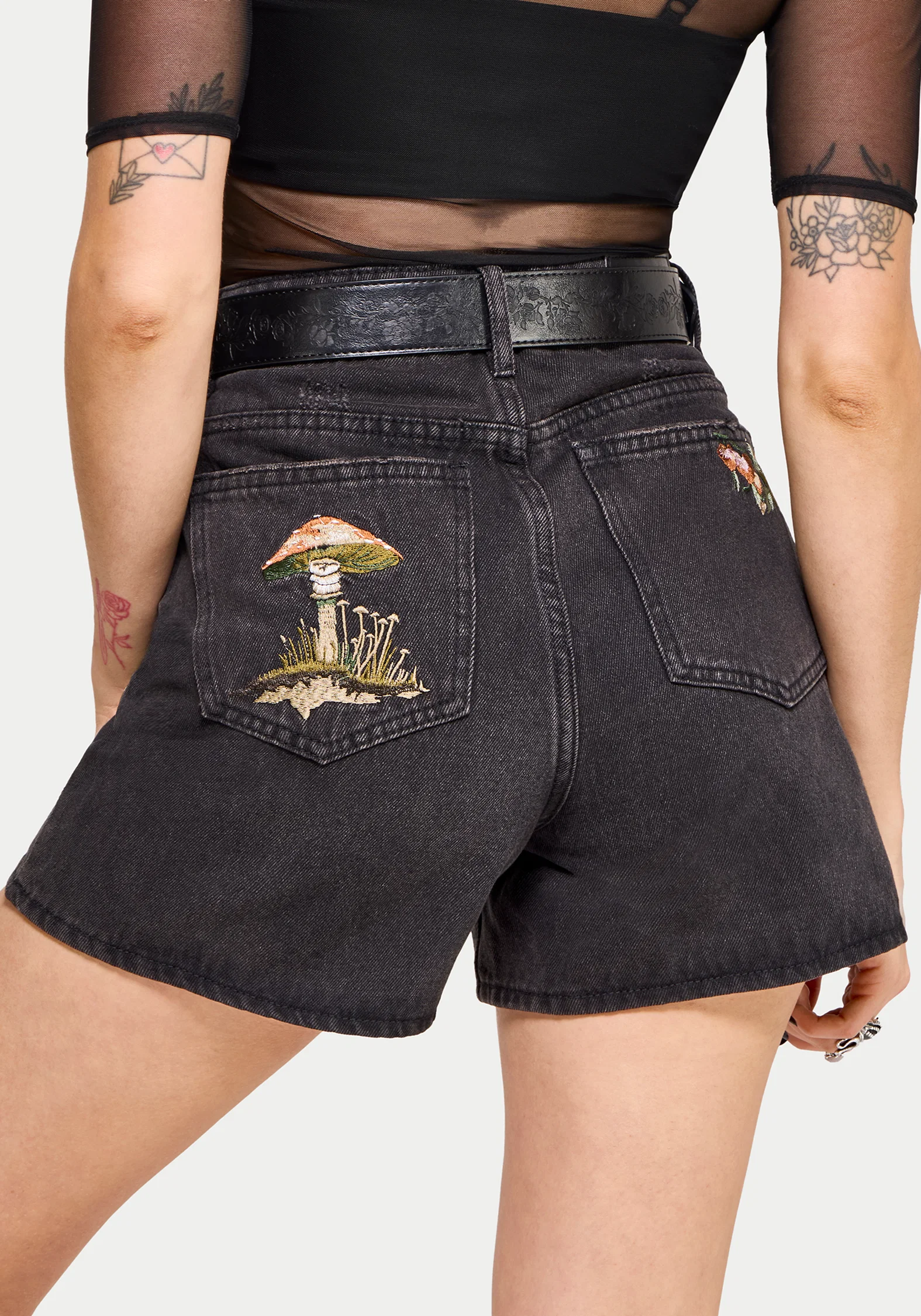 Faela Fairy Embroidered Denim Short - Image 3