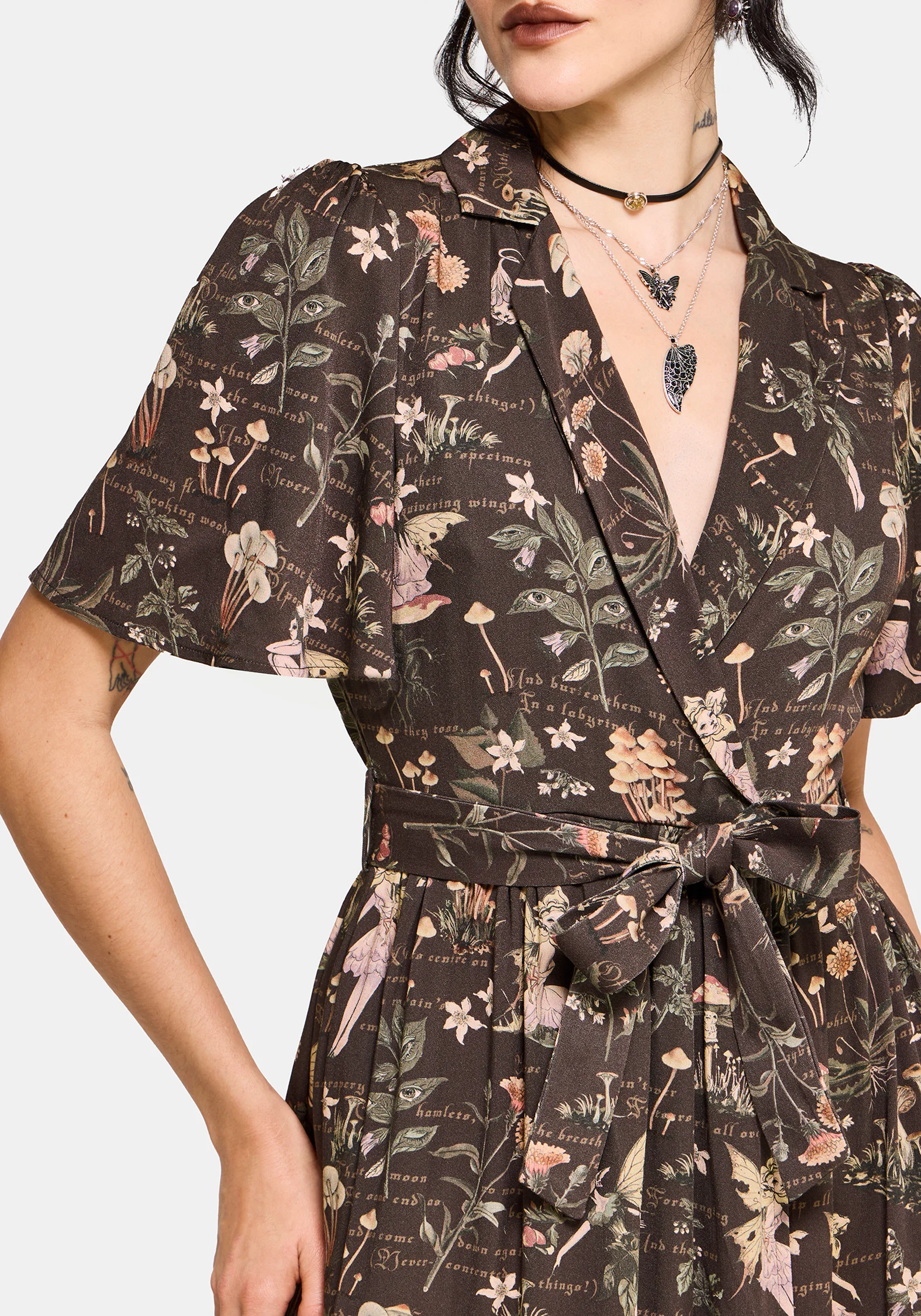 Faela Fairy Tie Waist Wrap Midi Dress - Image 2