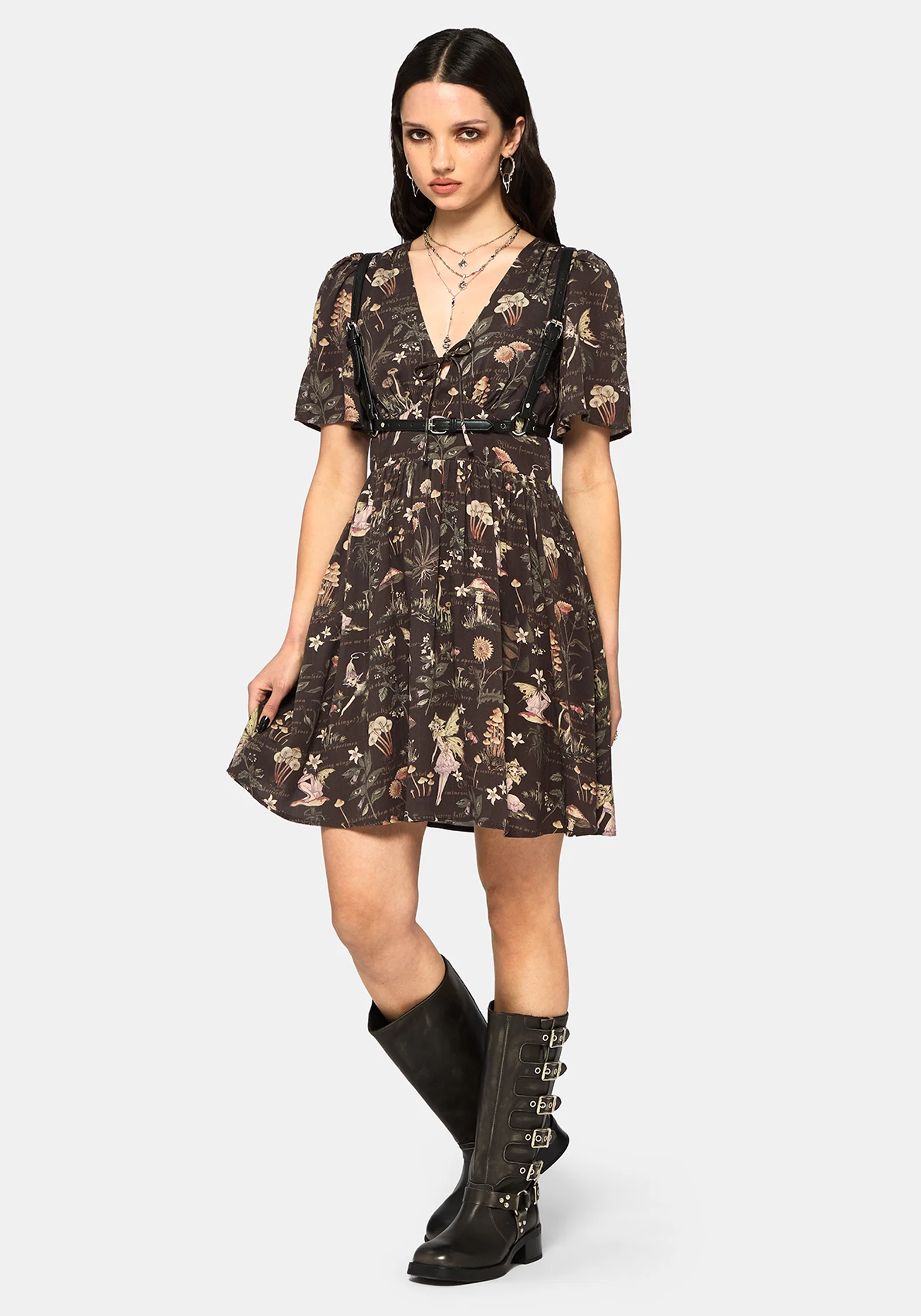 Faela Fairy V-Neck Tie Mini Dress - Image 4
