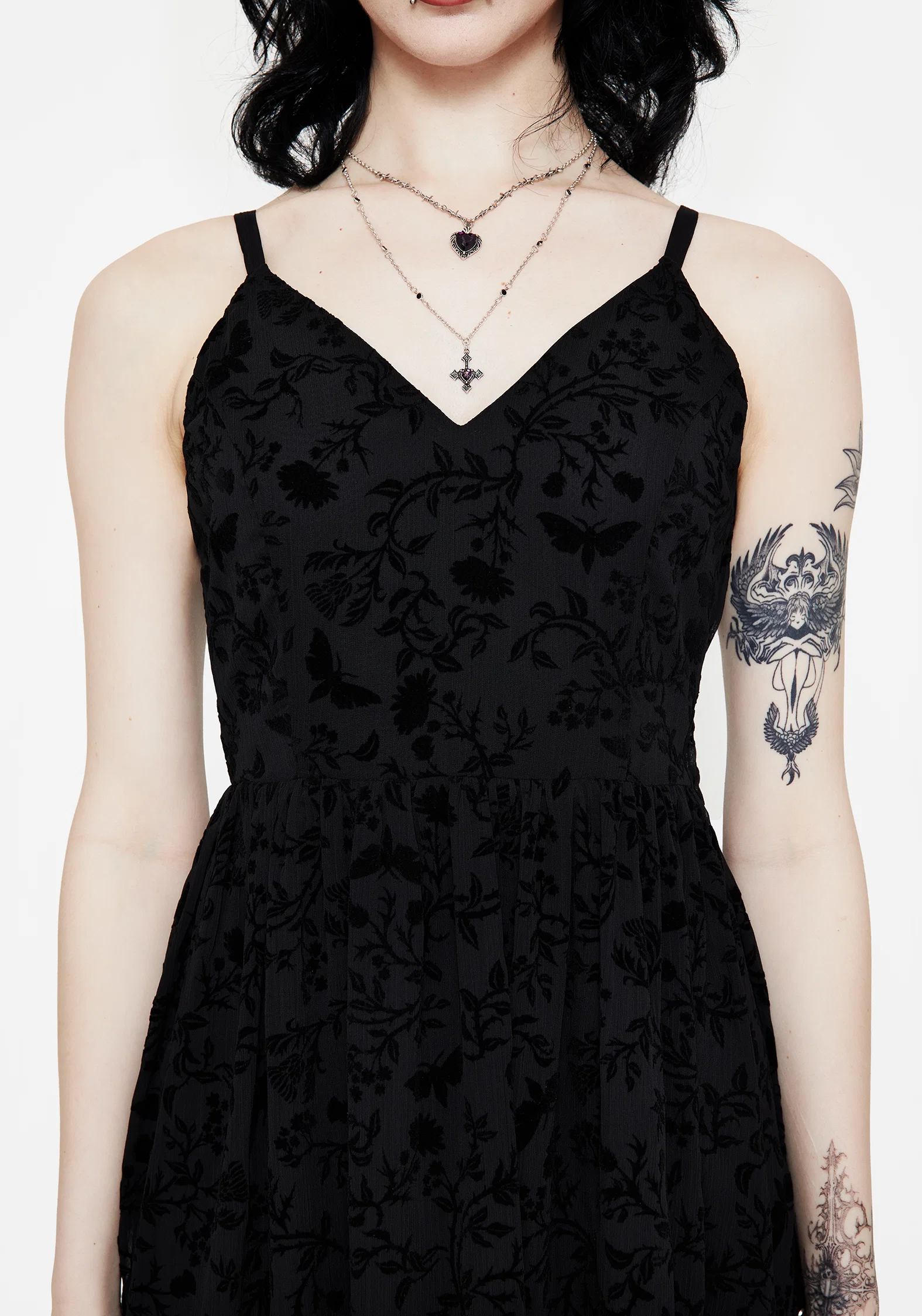 Faustina Flocked Chiffon Maxi Cami Dress - Image 2