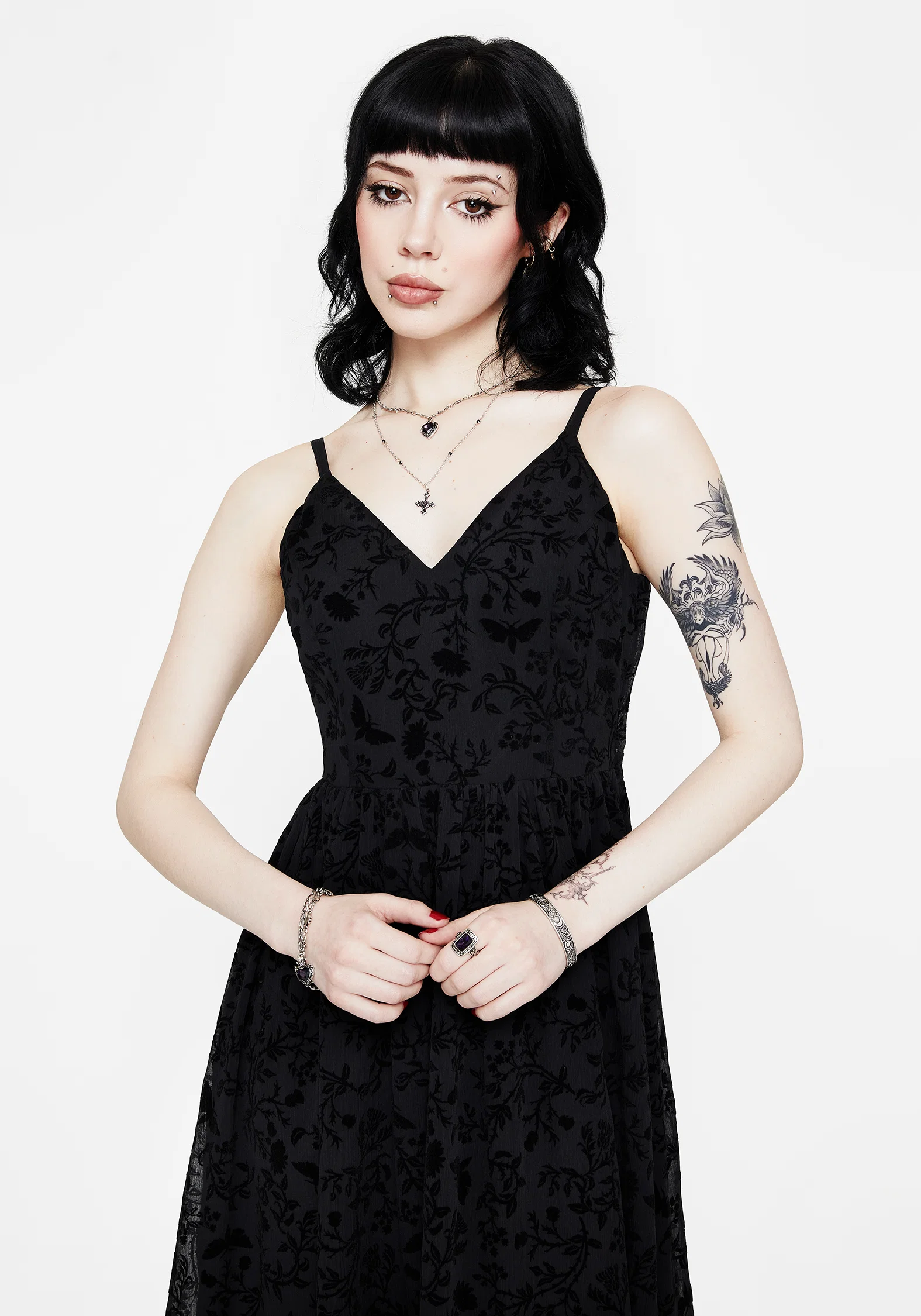 Faustina Flocked Chiffon Maxi Cami Dress - Image 6
