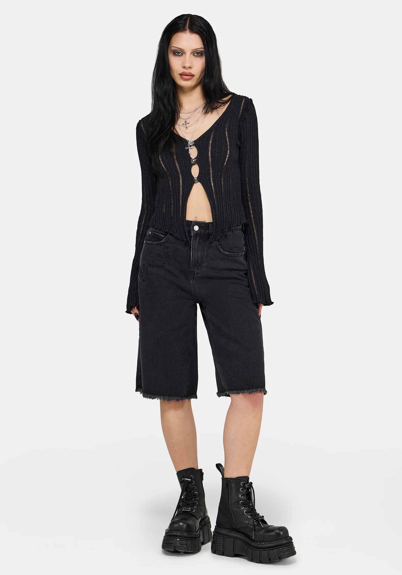 Faylin Ladder Stitch Knit Cardigan - Image 5