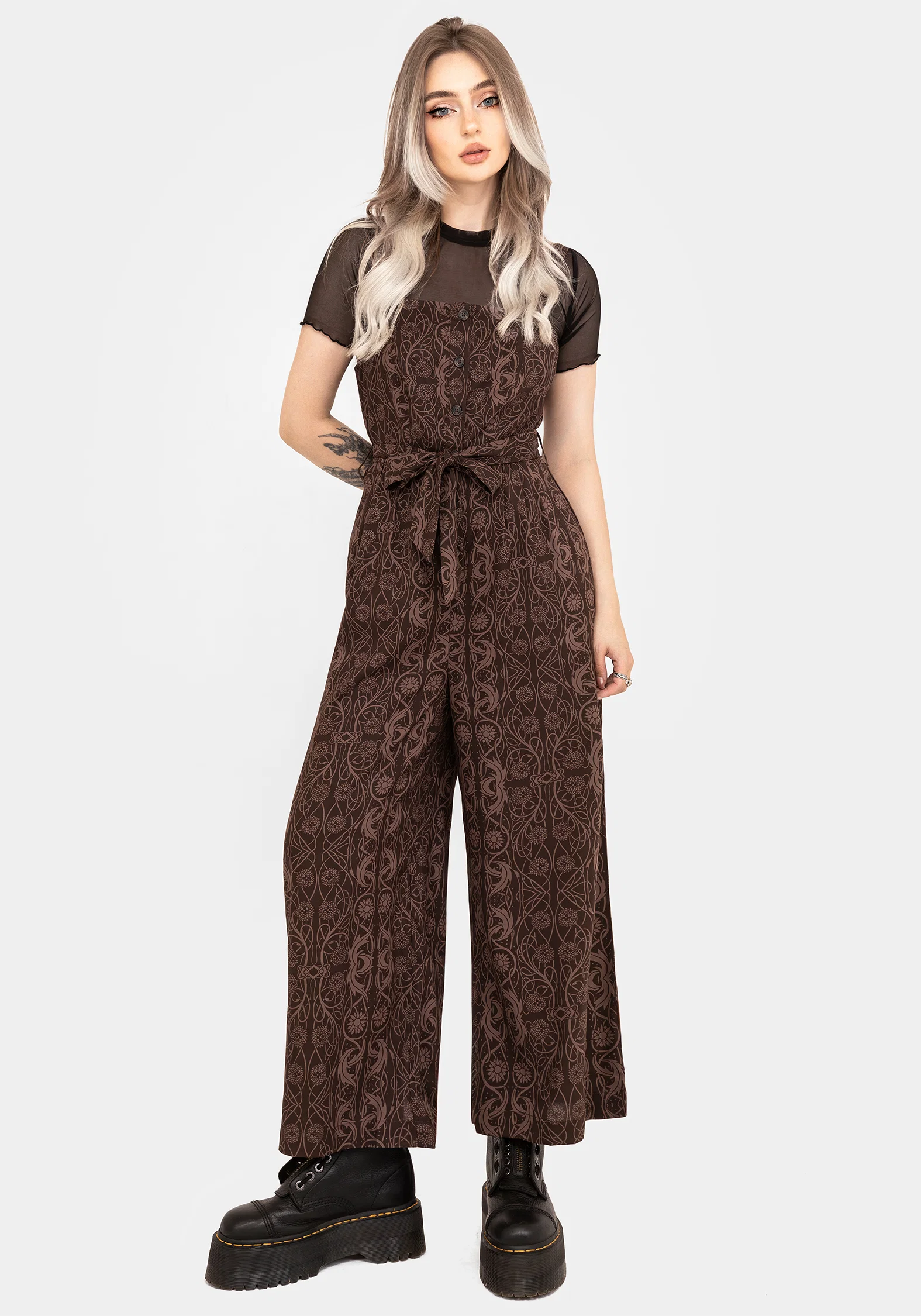 Fianna Wide Leg Jumpsuit - Brown - Image 7