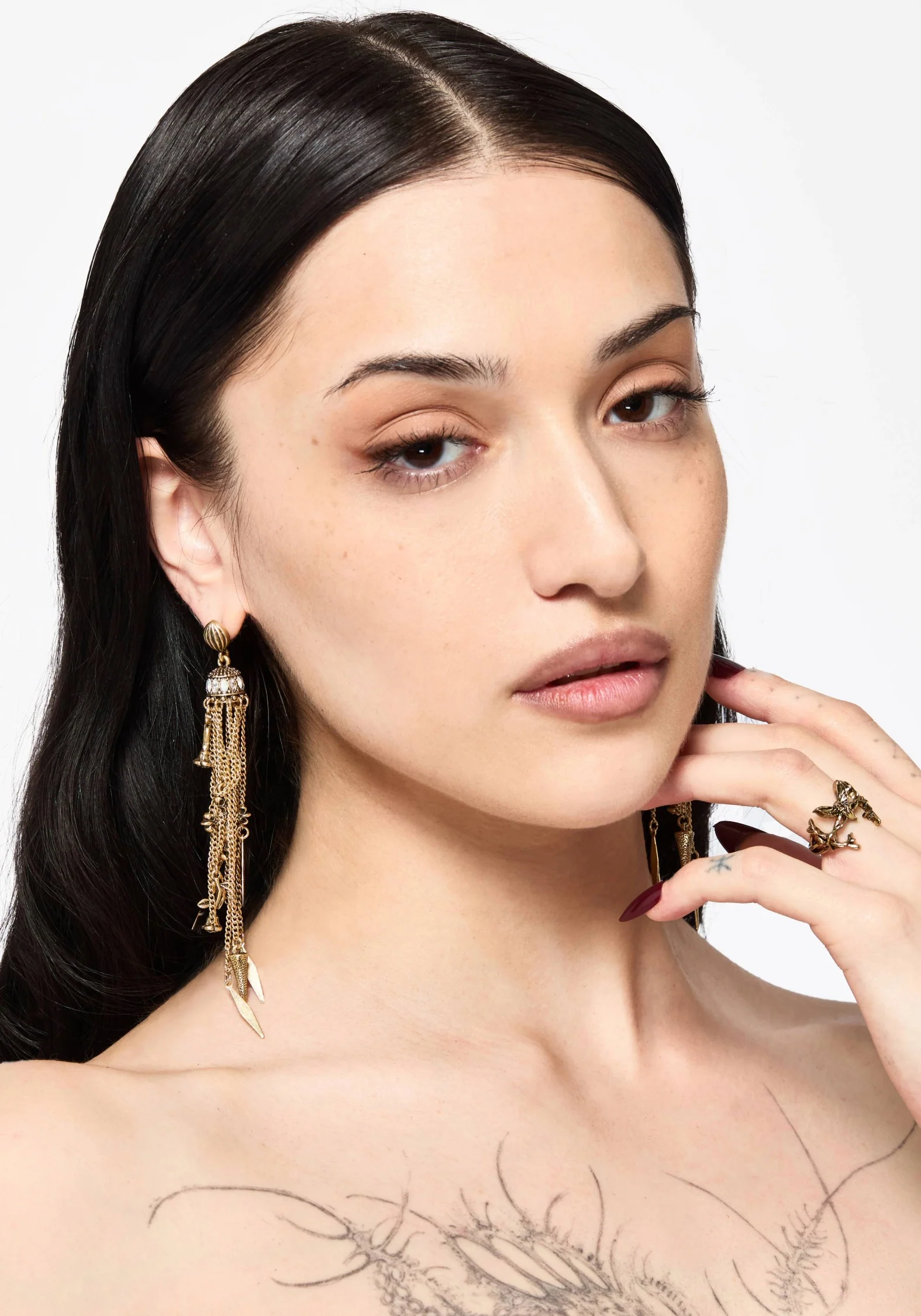Flaren Charm Drop Earrings - Gold - Image 5