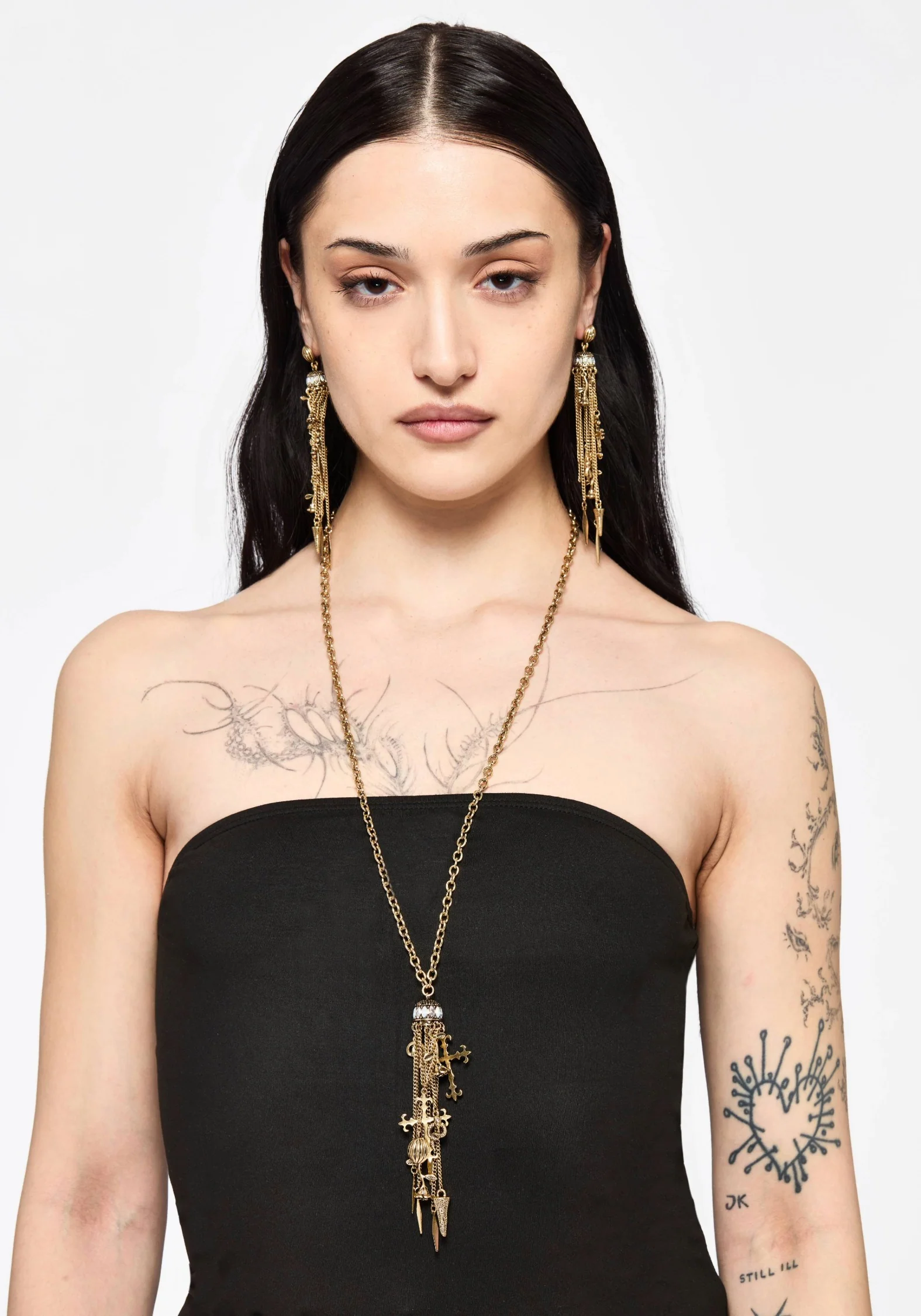 Flaren Charm Drop Necklace - Gold - Image 4