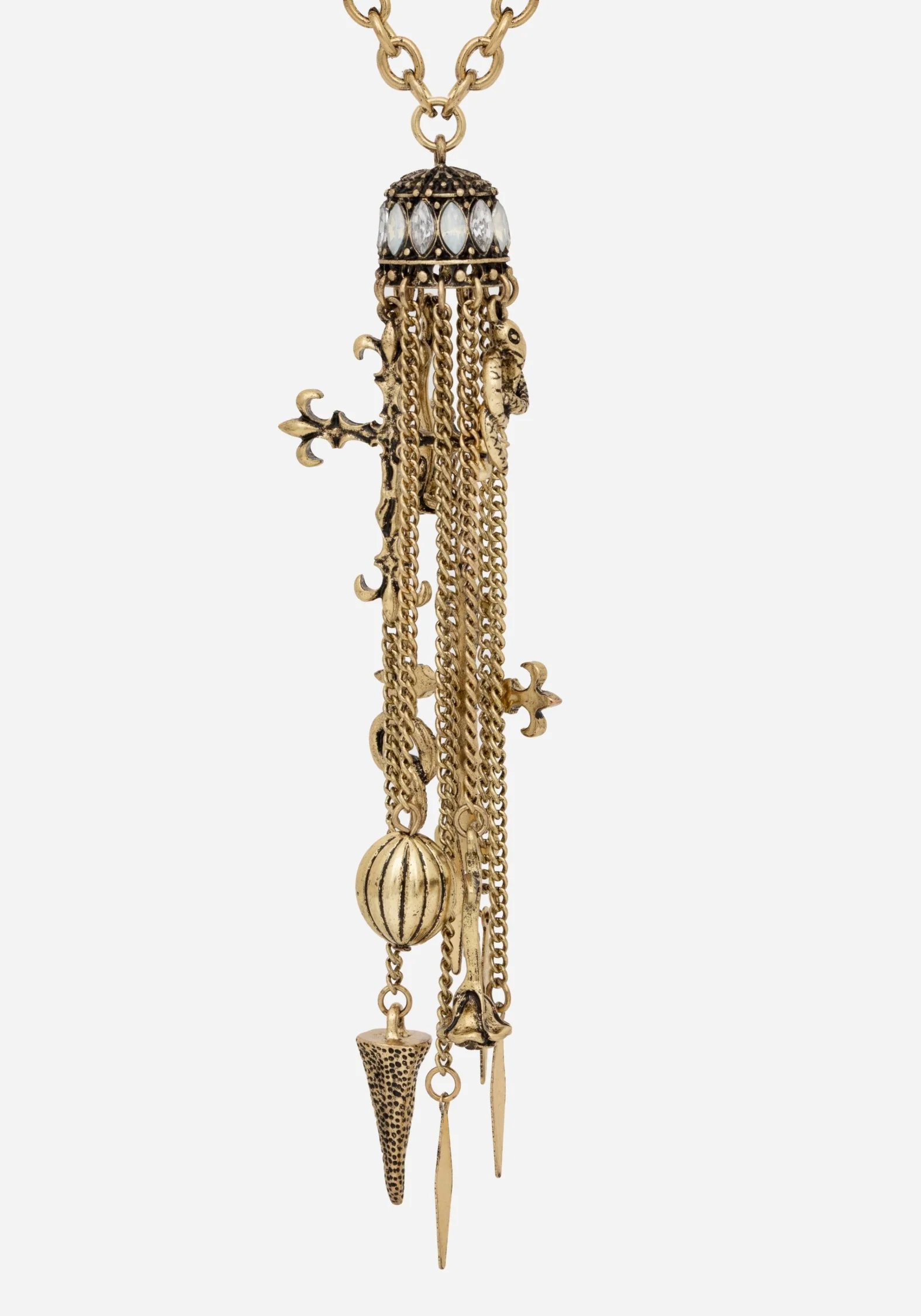 Flaren Charm Drop Necklace - Gold - Image 5