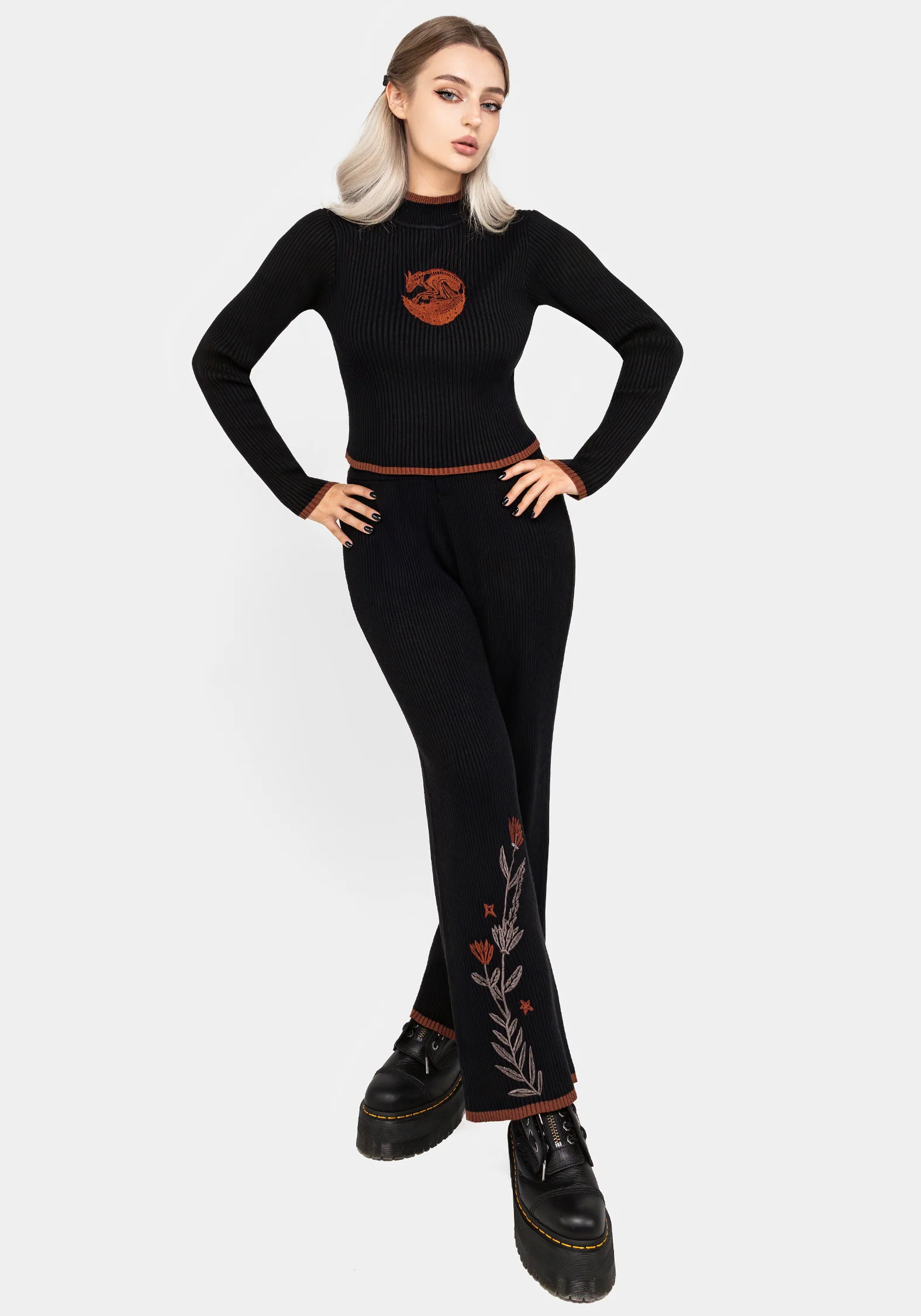 Foxfire Embroidered Knit Joggers - Image 6