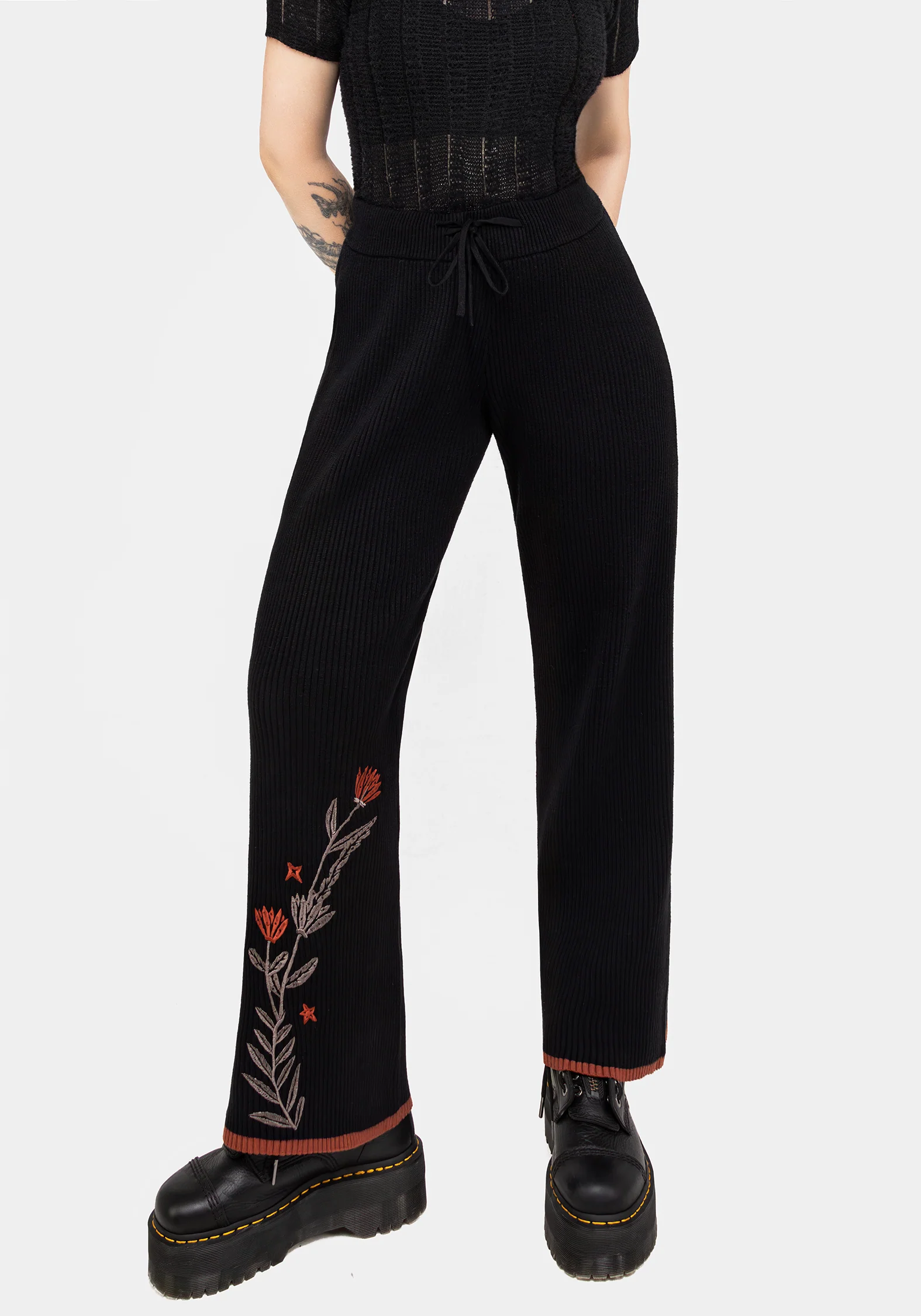 Foxfire Embroidered Knit Joggers - Image 7
