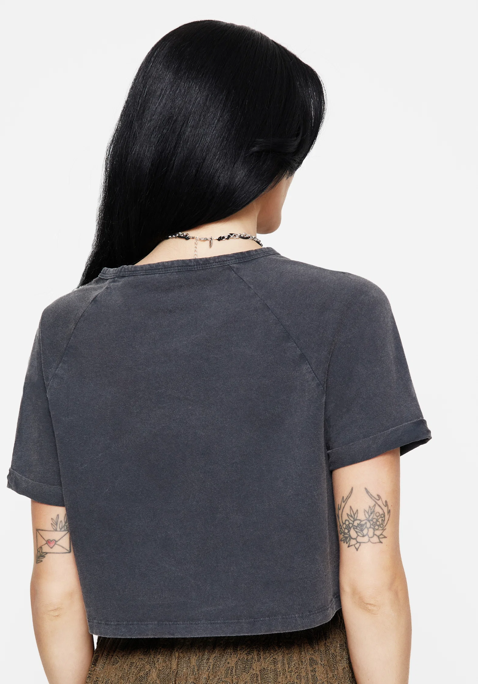 Foxglove Cotton Embroidered Boxy Crop Tee - Image 3