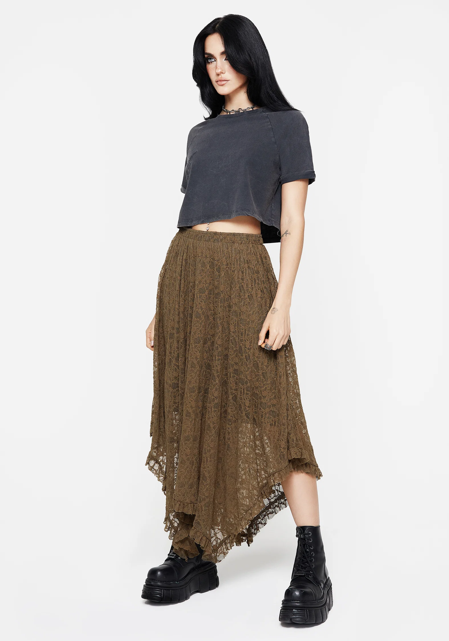 Foxglove Cotton Embroidered Boxy Crop Tee - Image 5