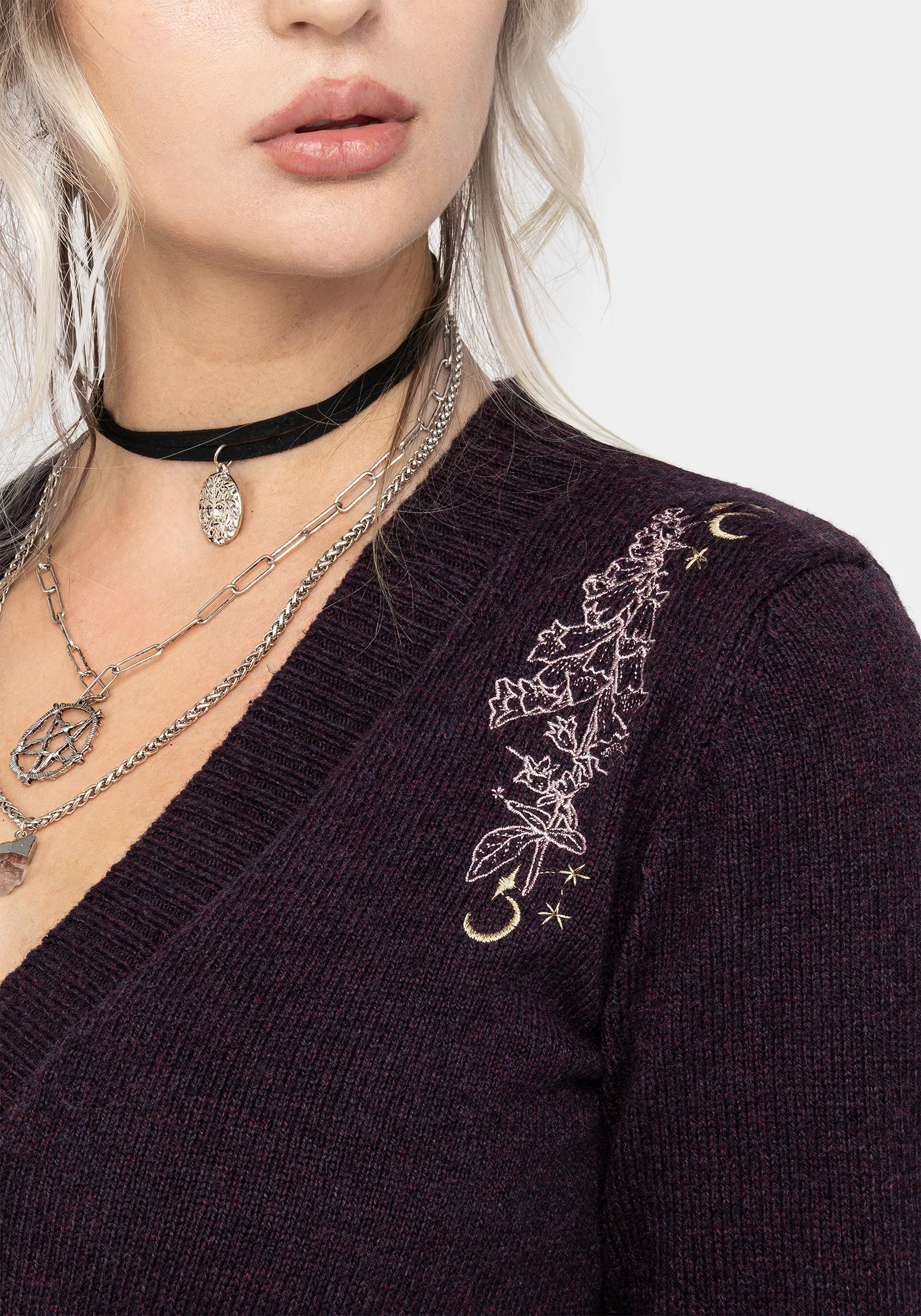 Foxglove Embroidered Knit Cardigan - Image 8