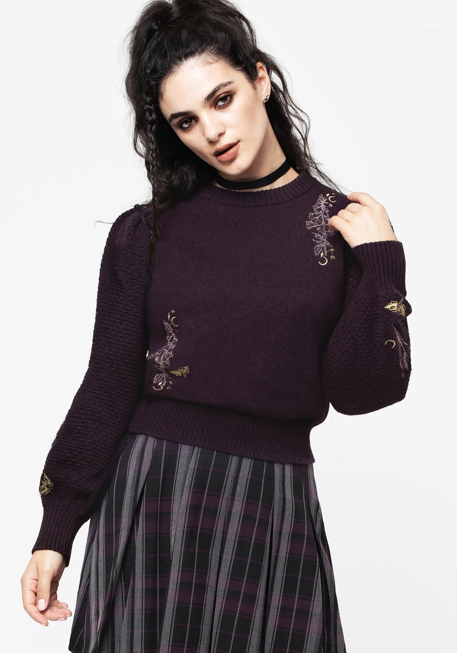 Foxglove Embroidered Knit Jumper - Image 2