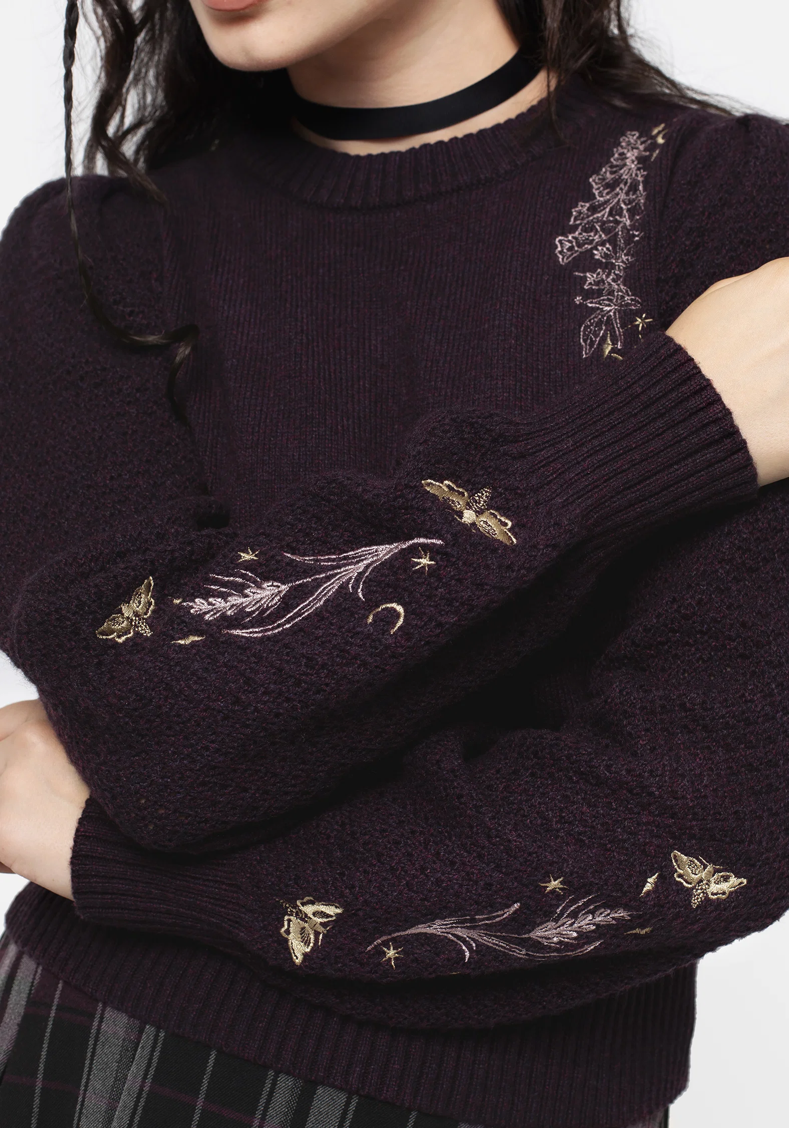 Foxglove Embroidered Knit Jumper - Image 3