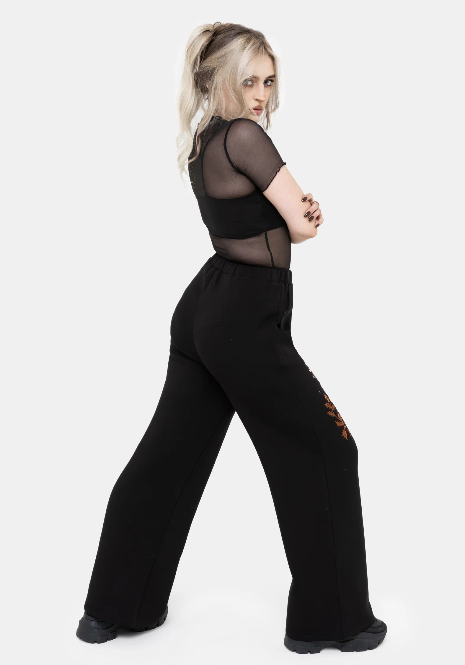 Foxglove Embroidered Straight Leg Jogger - Image 3