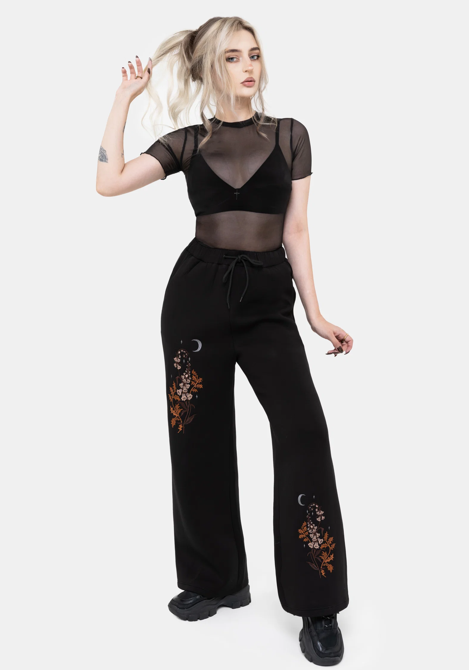 Foxglove Embroidered Straight Leg Jogger - Image 4
