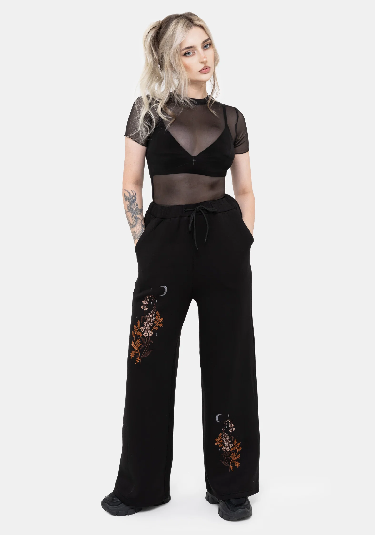 Foxglove Embroidered Straight Leg Jogger - Image 6