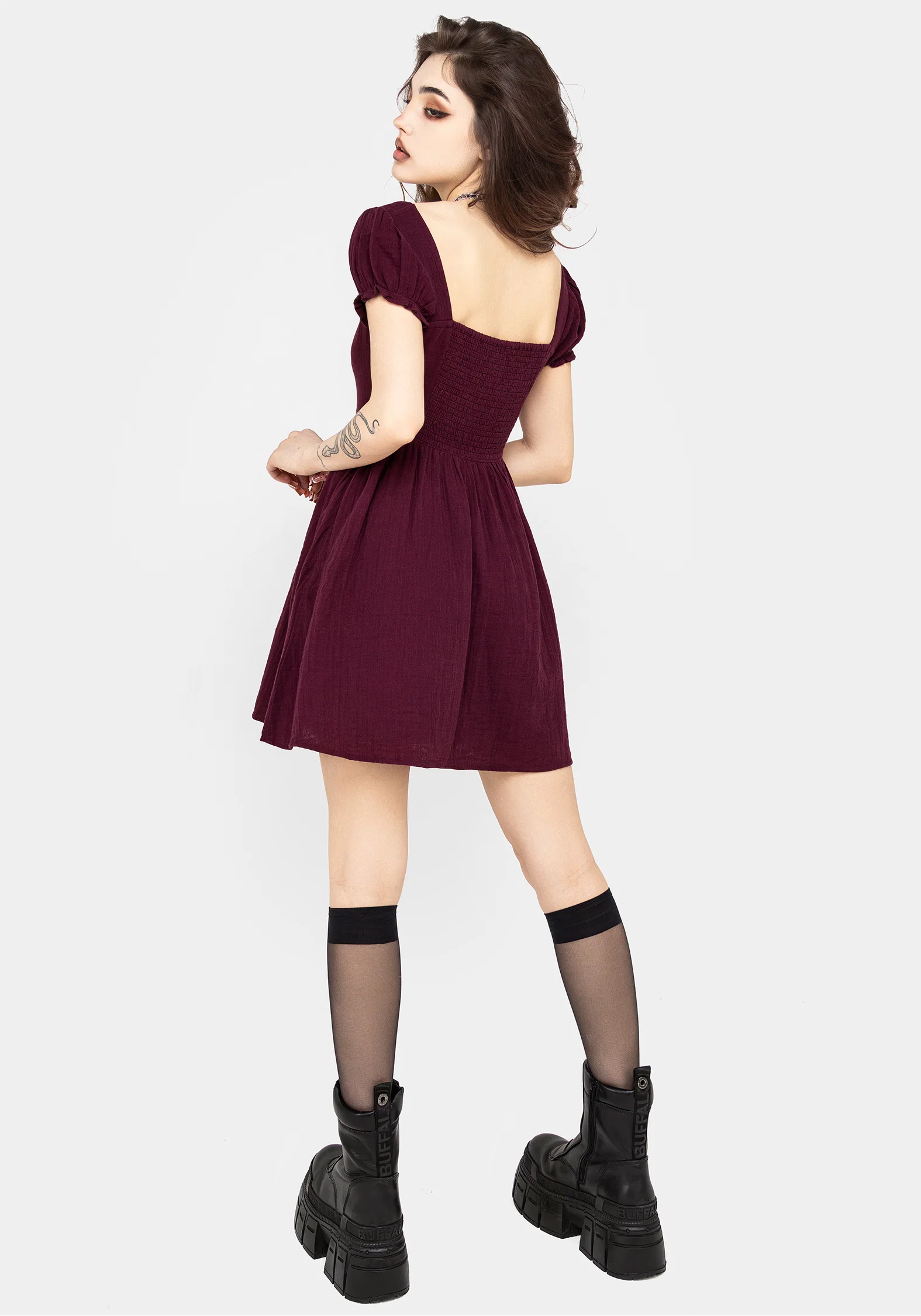 Frances Embroidered Cotton Mini Dress - Image 3