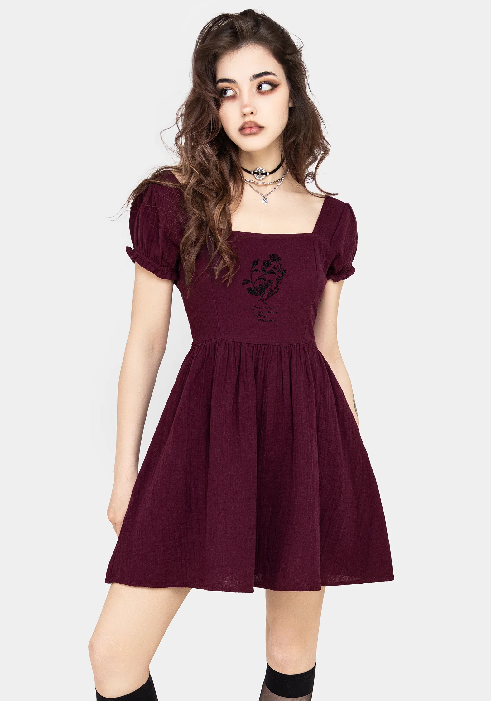 Frances Embroidered Cotton Mini Dress - Image 5