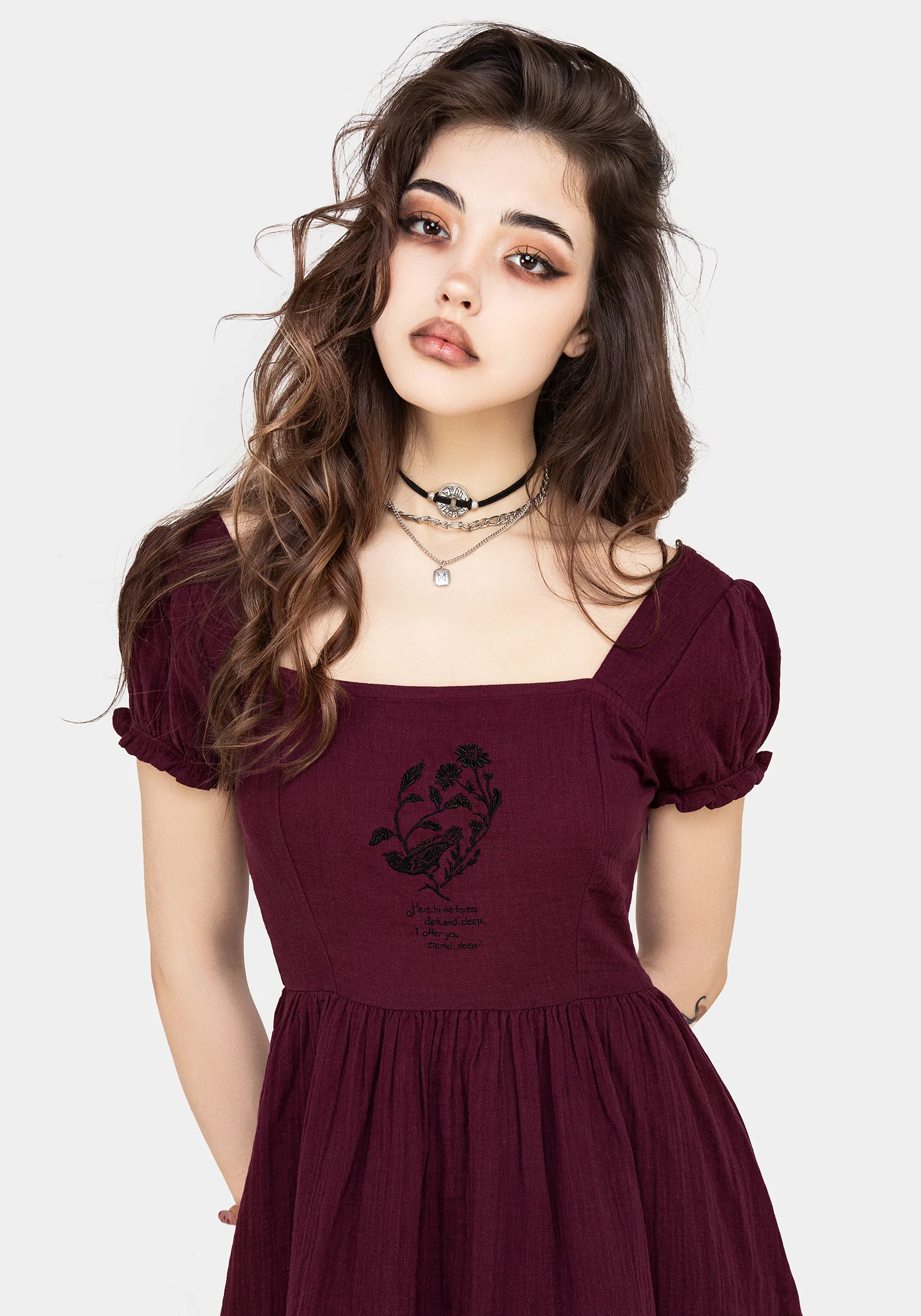 Frances Embroidered Cotton Mini Dress - Image 6