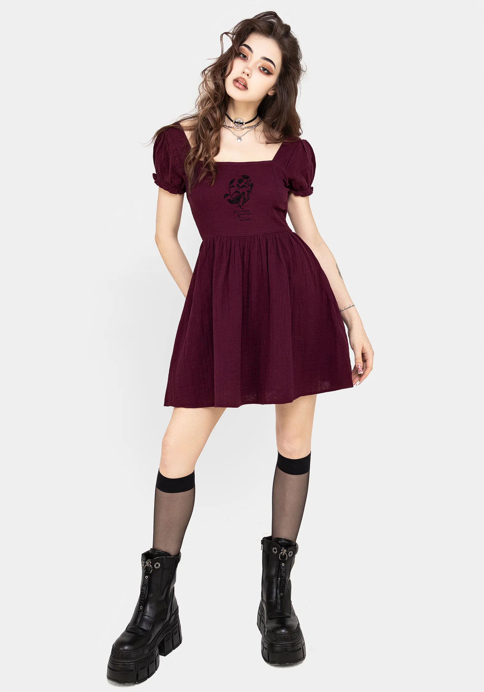 Frances Embroidered Cotton Mini Dress - Image 7