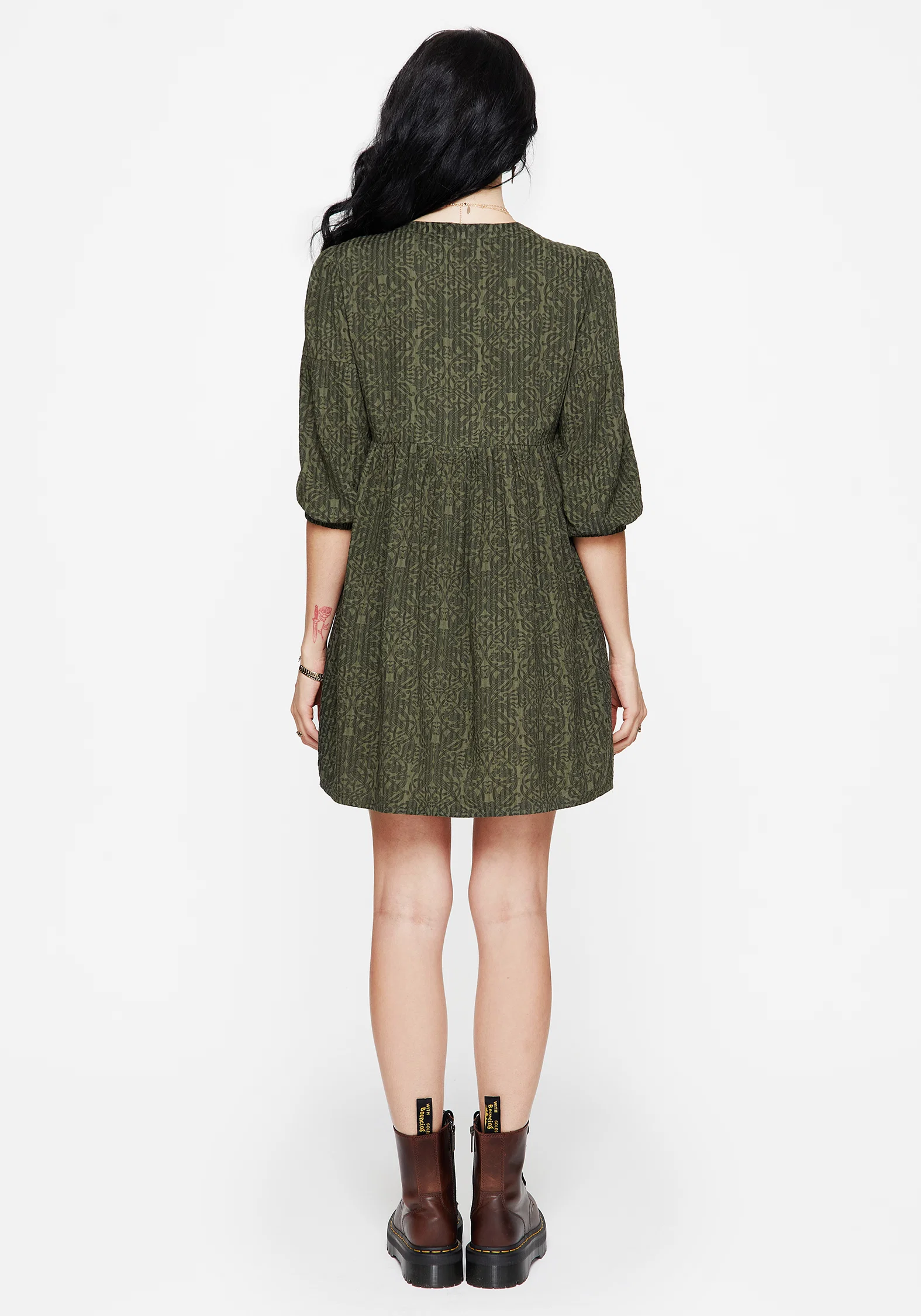 Francesca Dragon Printed Button Up Smock Mini Dress - Image 3