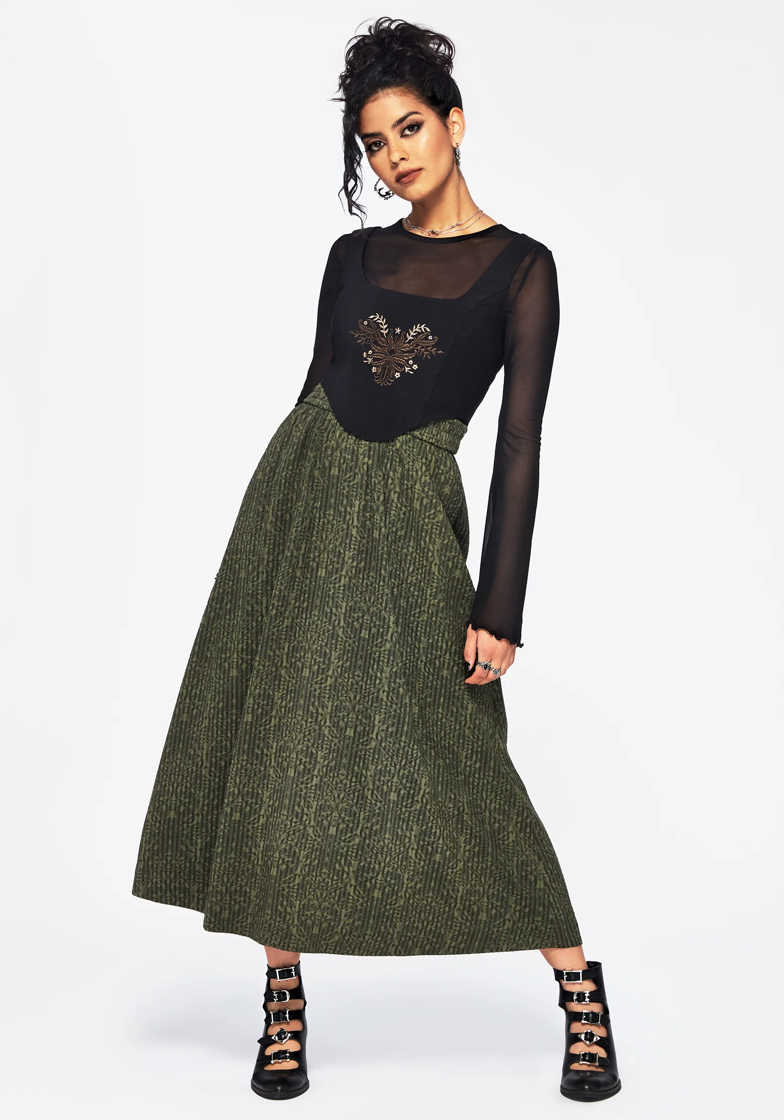 Francesca Dragon Printed Midaxi Skirt - Image 5