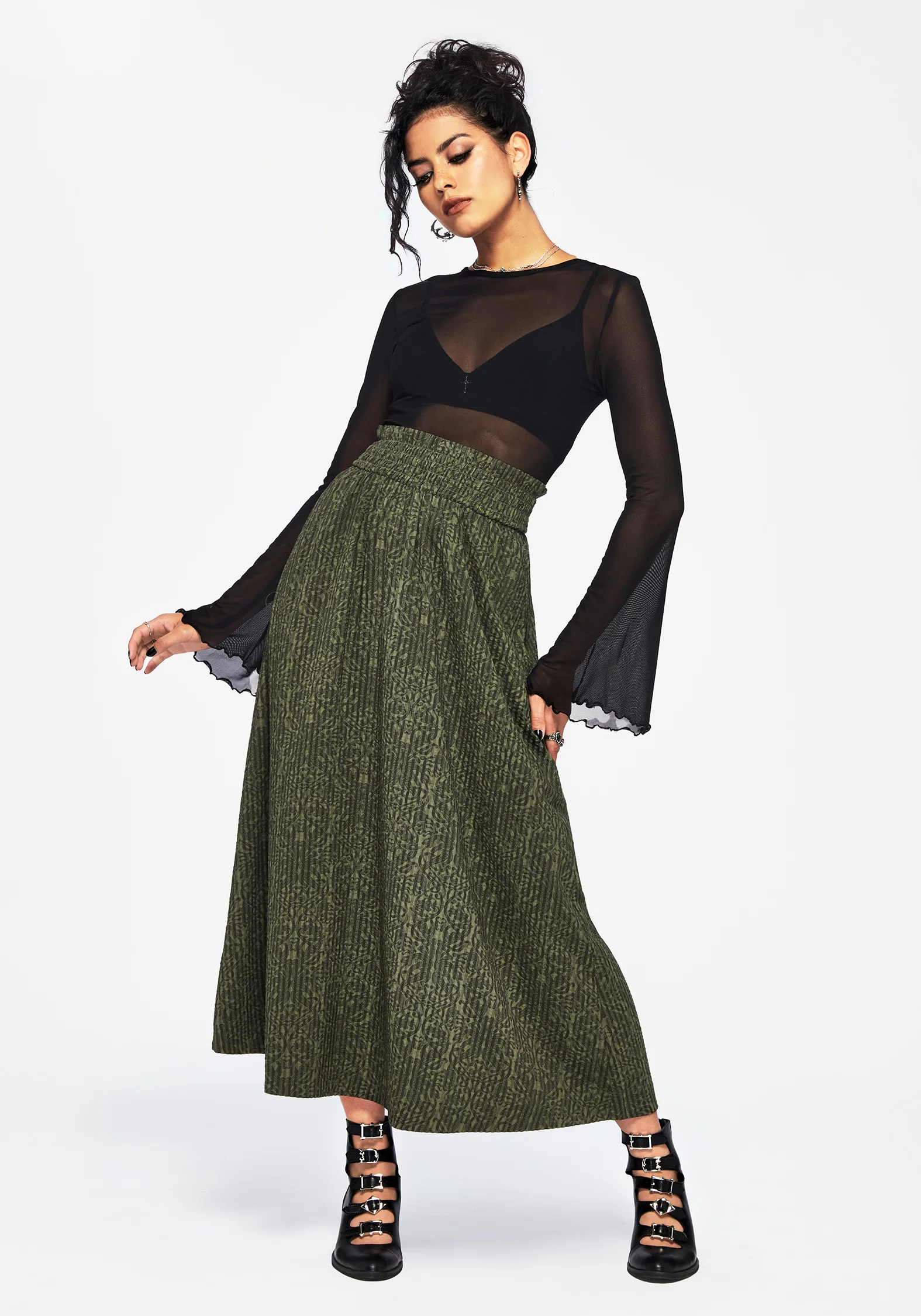 Francesca Dragon Printed Midaxi Skirt - Image 6