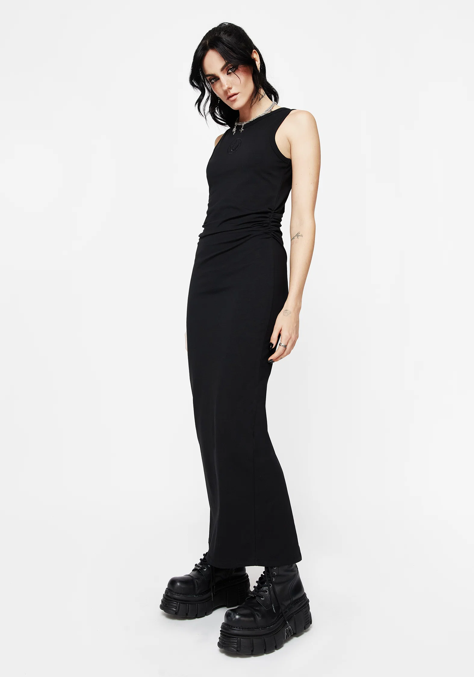 Fright Cotton Pentagram Embroidered Maxi Dress - Image 7
