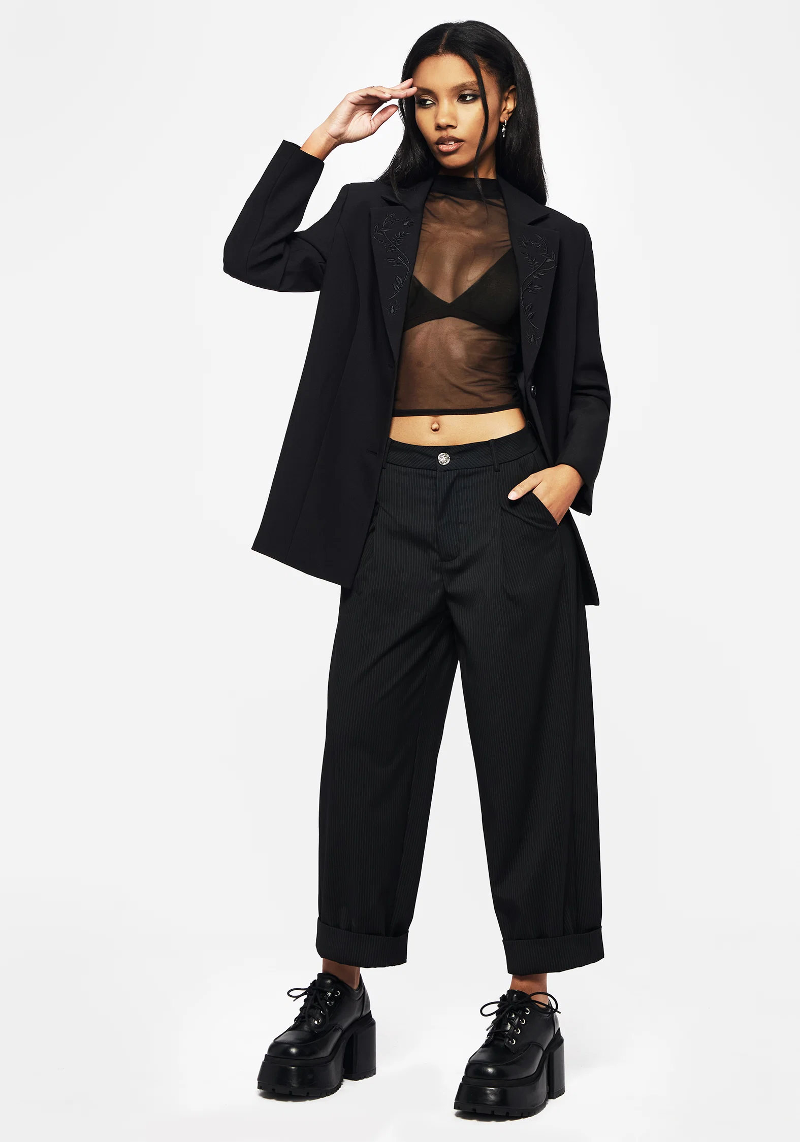 Funnelweb Embroidered Relaxed Blazer - Image 4