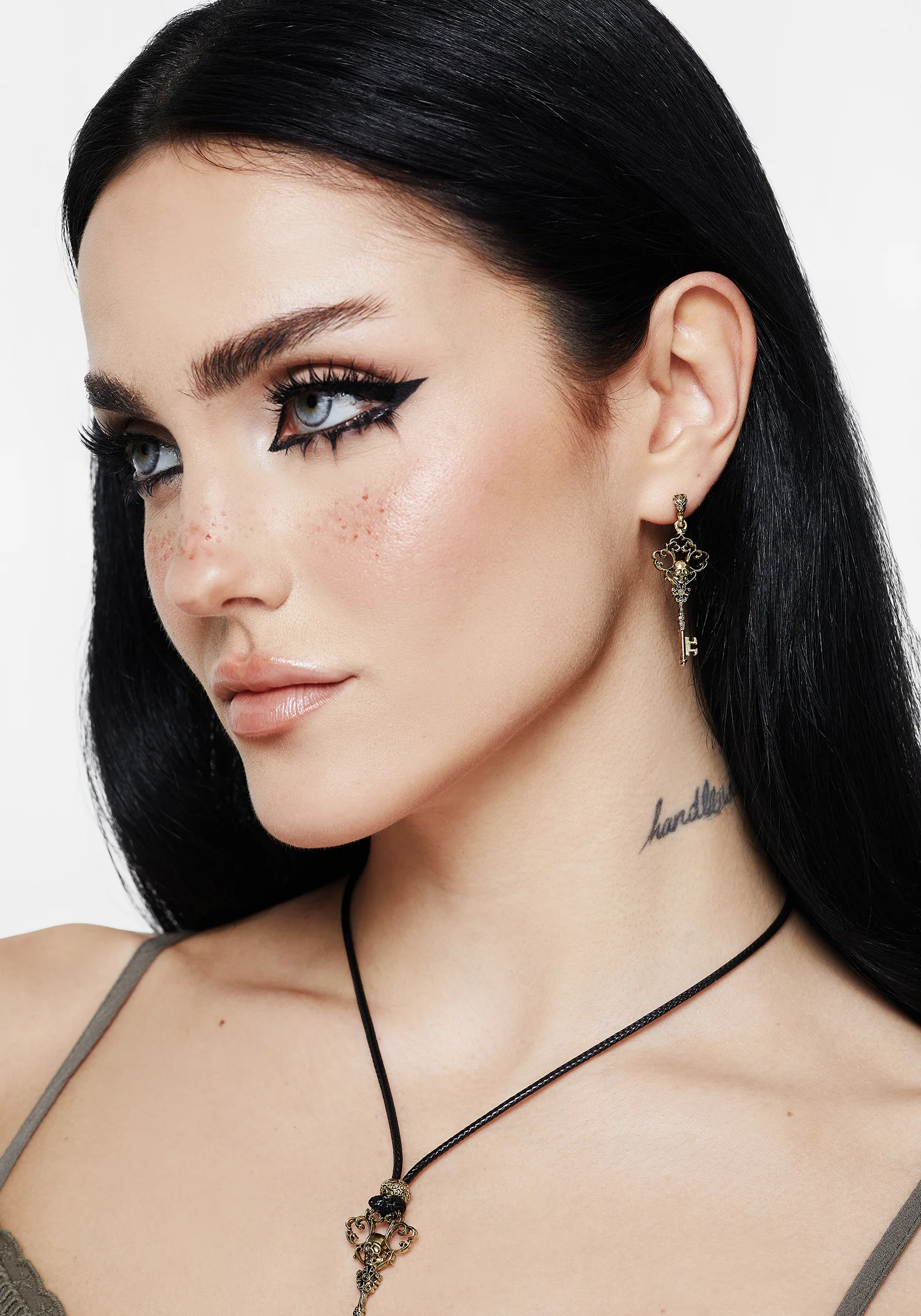 Genesta Skull Key Earrings - Image 3