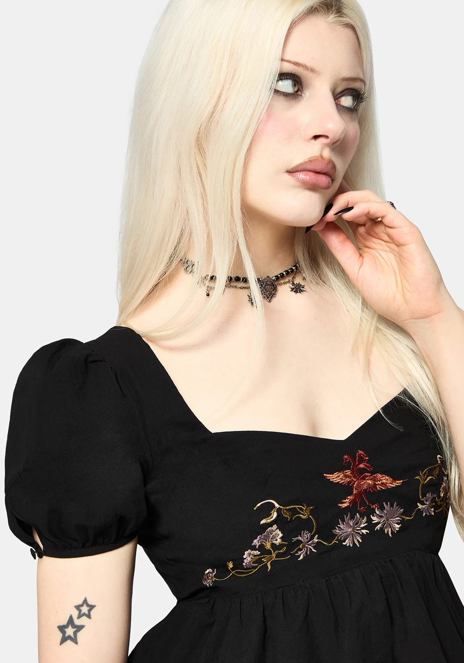 Genevra Embroidered Cotton Babydoll Top - Image 2