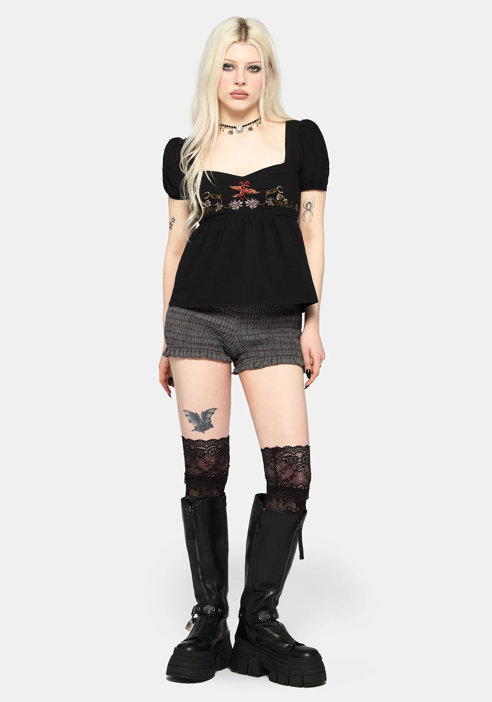 Genevra Embroidered Cotton Babydoll Top - Image 3