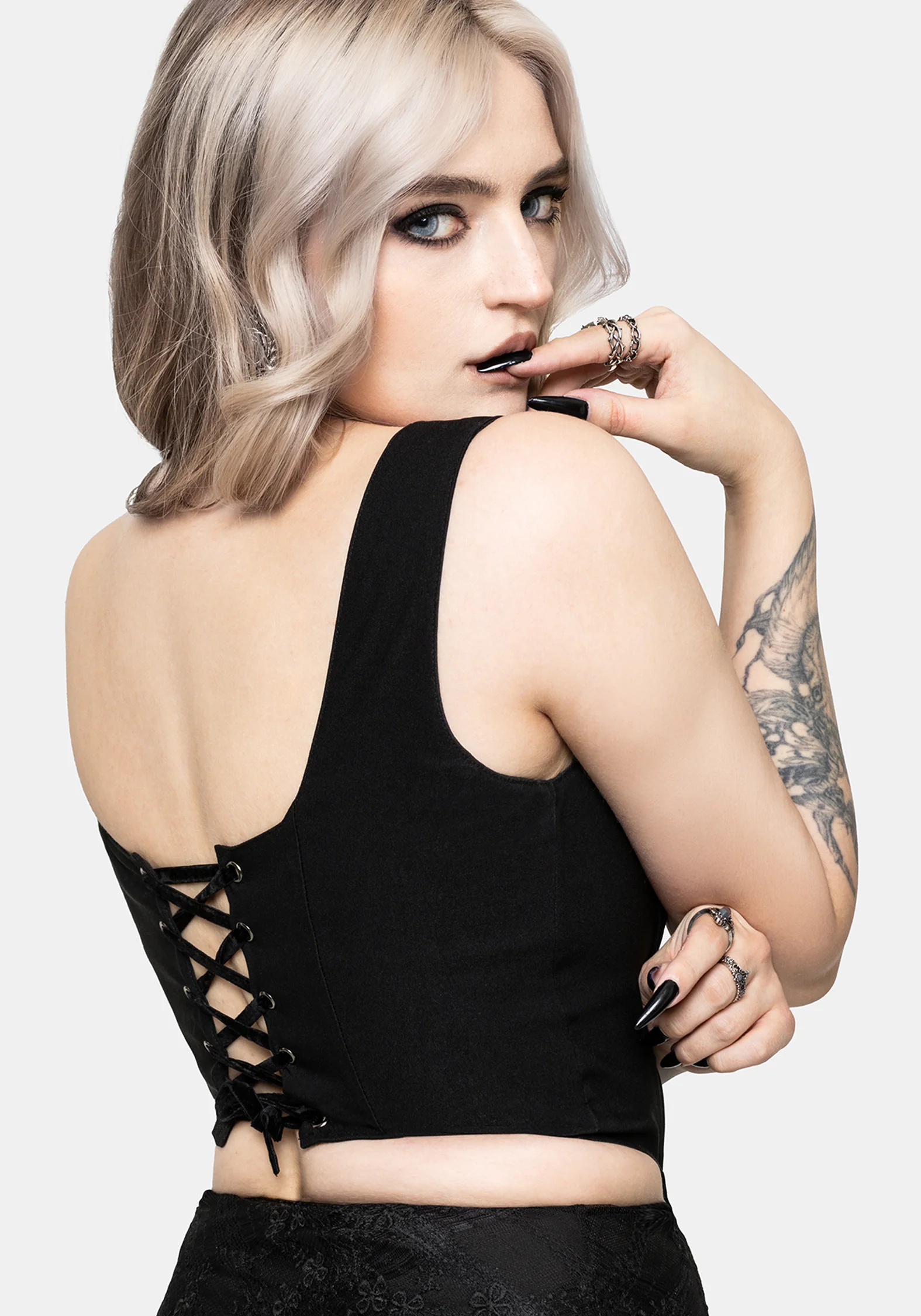 Genevra Embroidered Crop Corset Top - Image 3