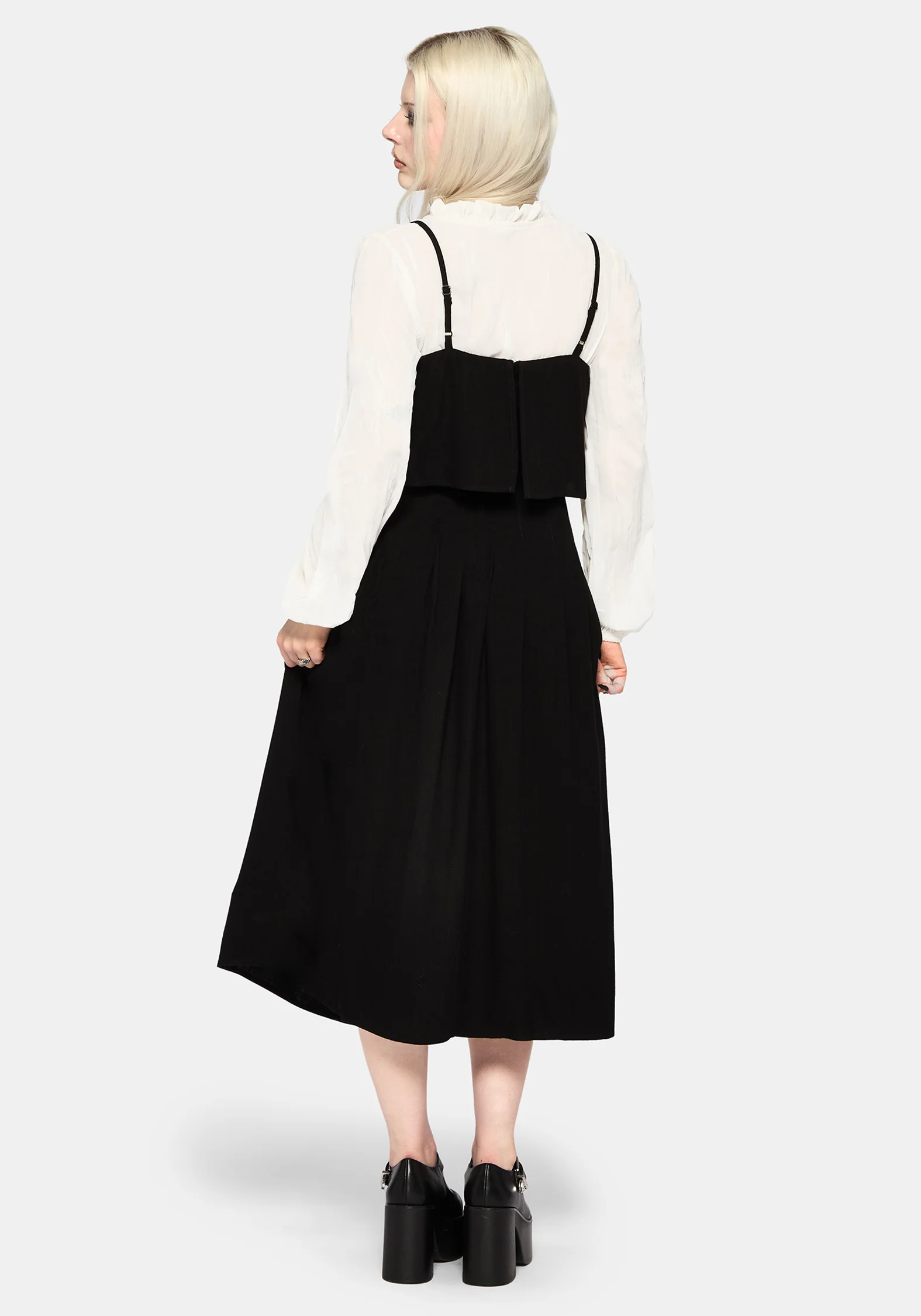 Genevra Embroidered Overlay Midi Dress - Image 3