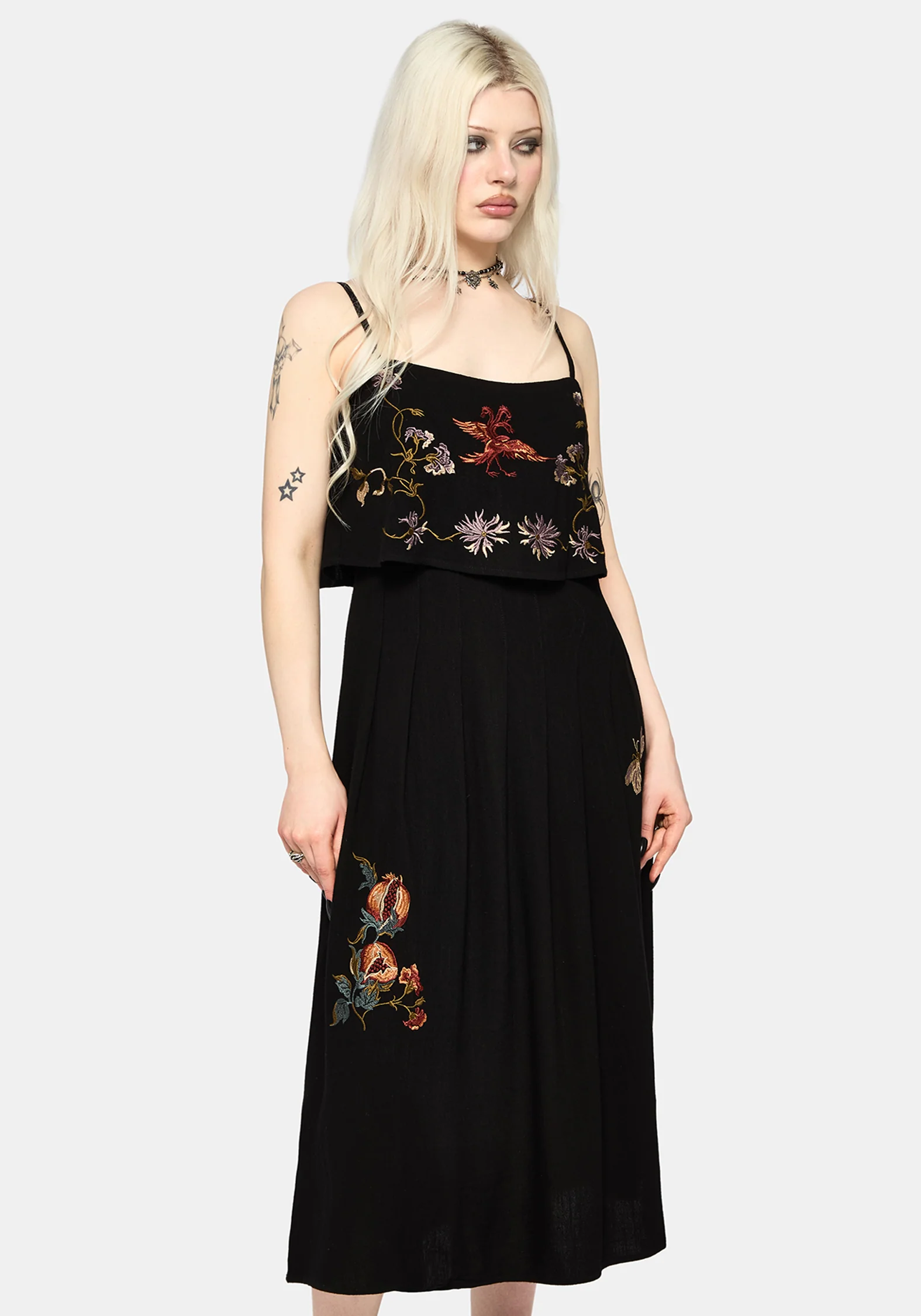 Genevra Embroidered Overlay Midi Dress - Image 4