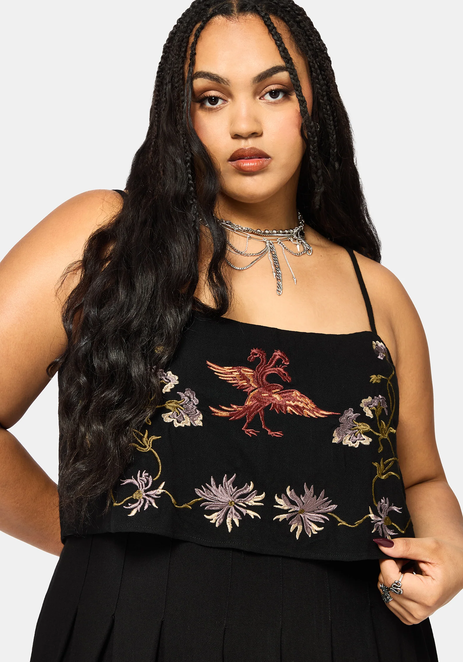Genevra Embroidered Overlay Midi Dress - Image 7